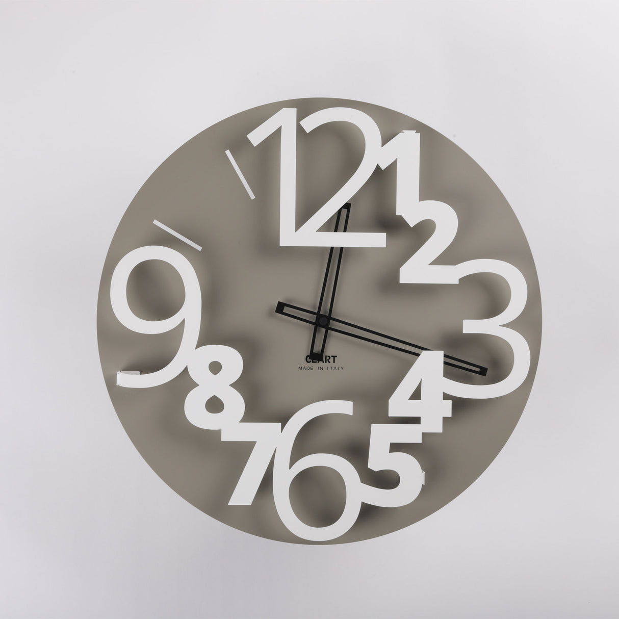 CEART Orologio Da Parete Arabo 45cm Tortora e Bianco Metallo Made in Italy