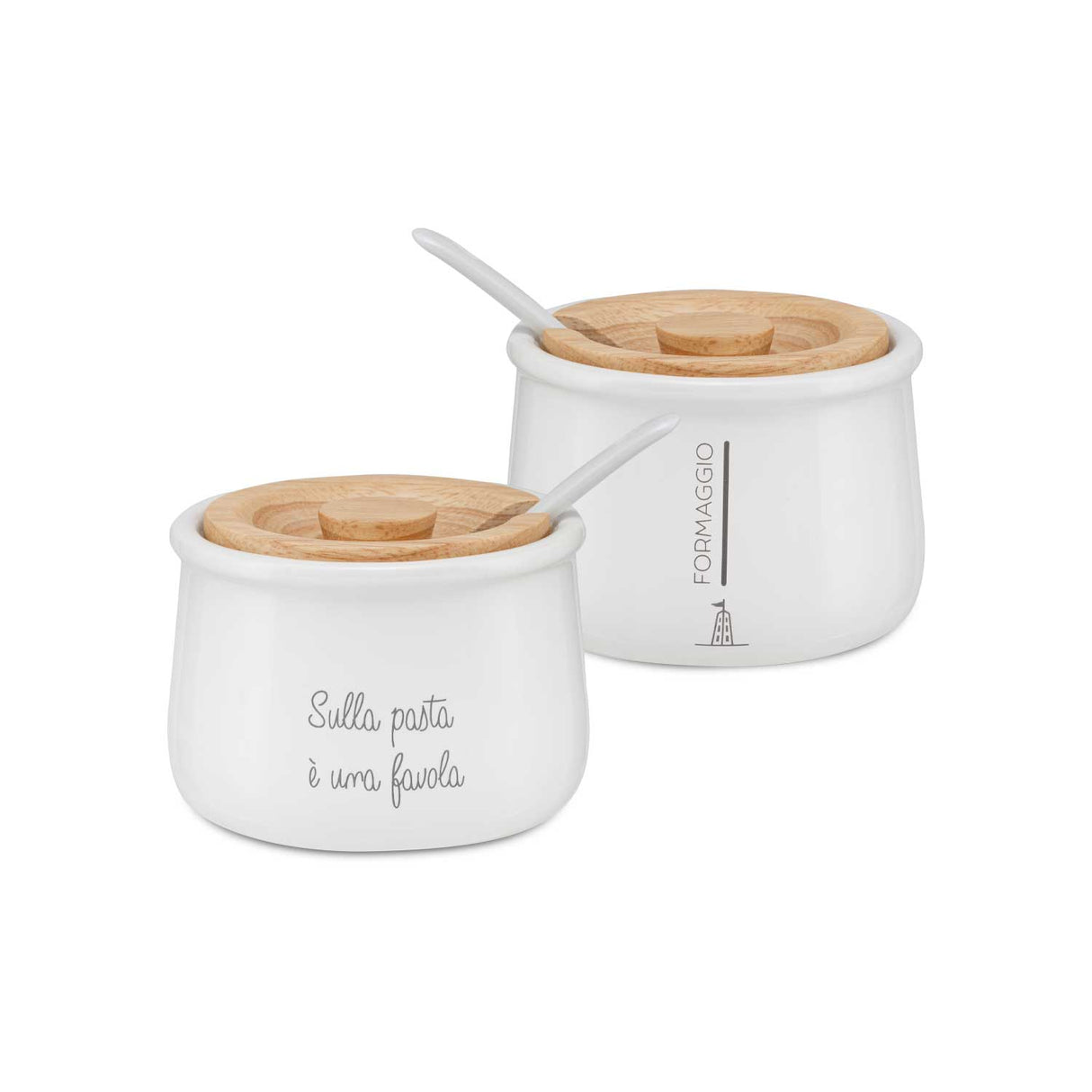 LA PORCELLANA BIANCA Gli Onesti Barattolo Porta Formaggio Formaggiera 200ml Bianco Porcellana