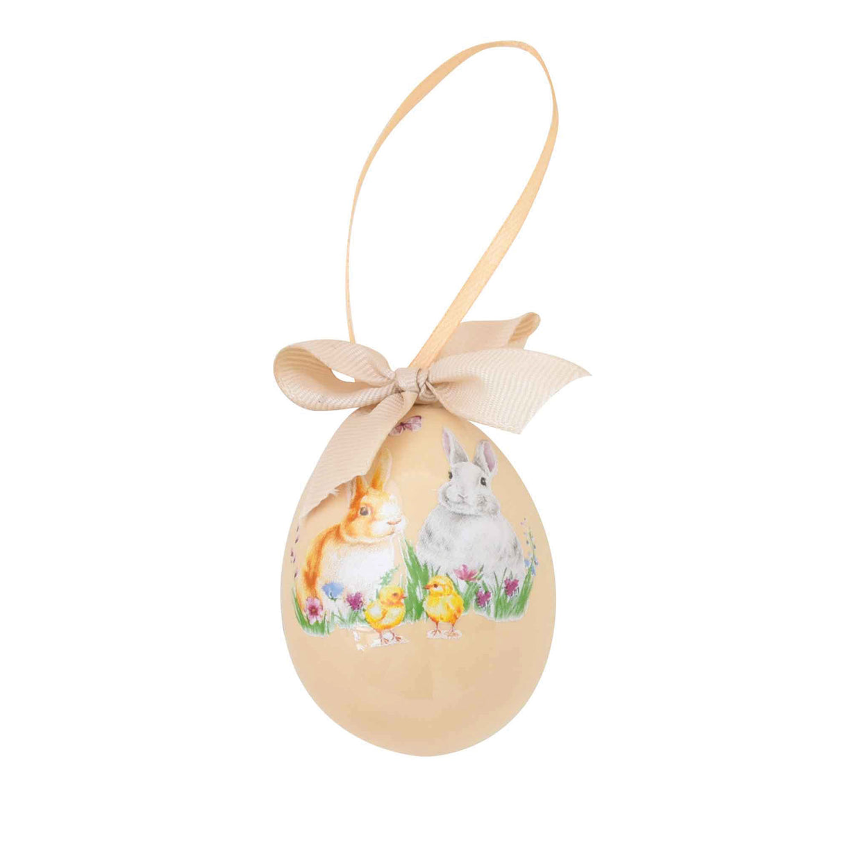 EASY LIFE Happy Easter Vassoio Addobbo Uovo Ovetto di Pasqua 6,5cm Arancio Ceramica