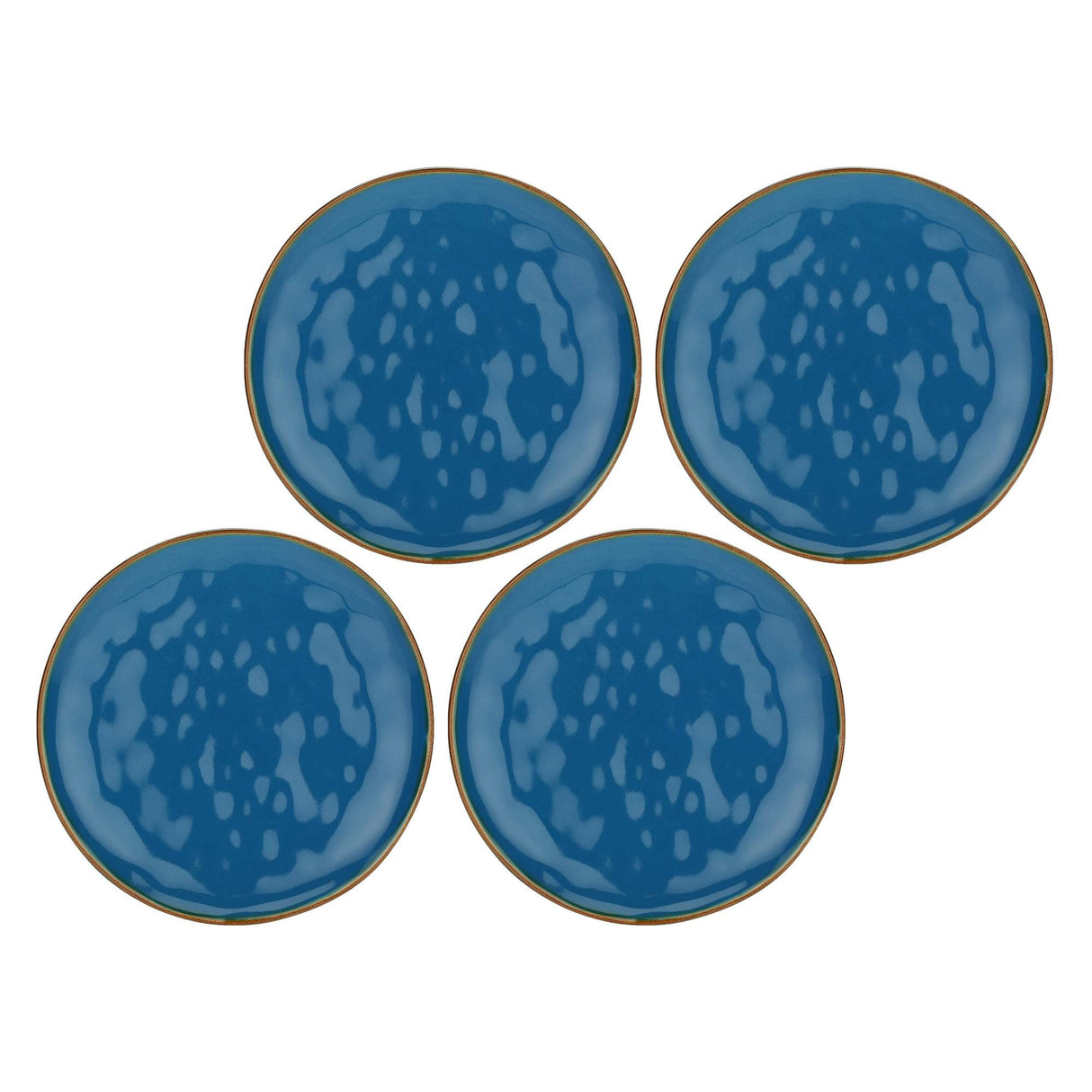 ROSE & TULIPANI Concerto Piatto Frutta Blu Avio 20cm Set 4 Pezzi Stoneware