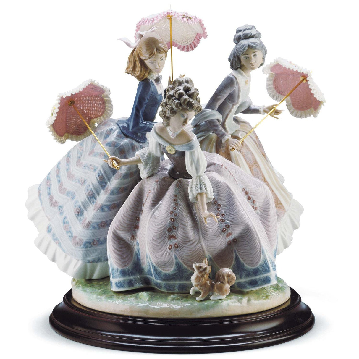 Scultura Tre Sorelle Lladrò in porcellana finemente decorata 35x34 cm