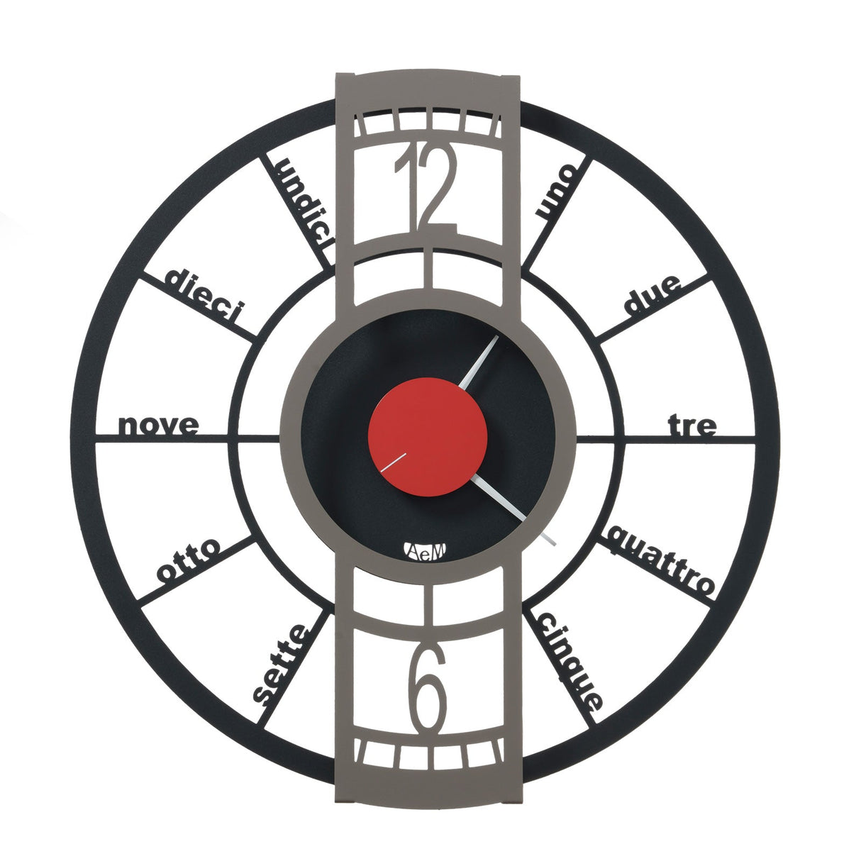 ARTI & MESTIERI Orologio da Parete Particolare Butterfly Flowers Piccolo Nero E Fango