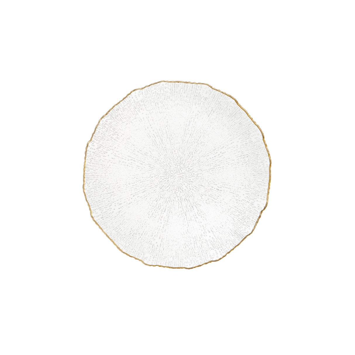 LA PORCELLANA BIANCA Maestà Piatto da Portata Rotondo Filo Oro 33cm Vetro