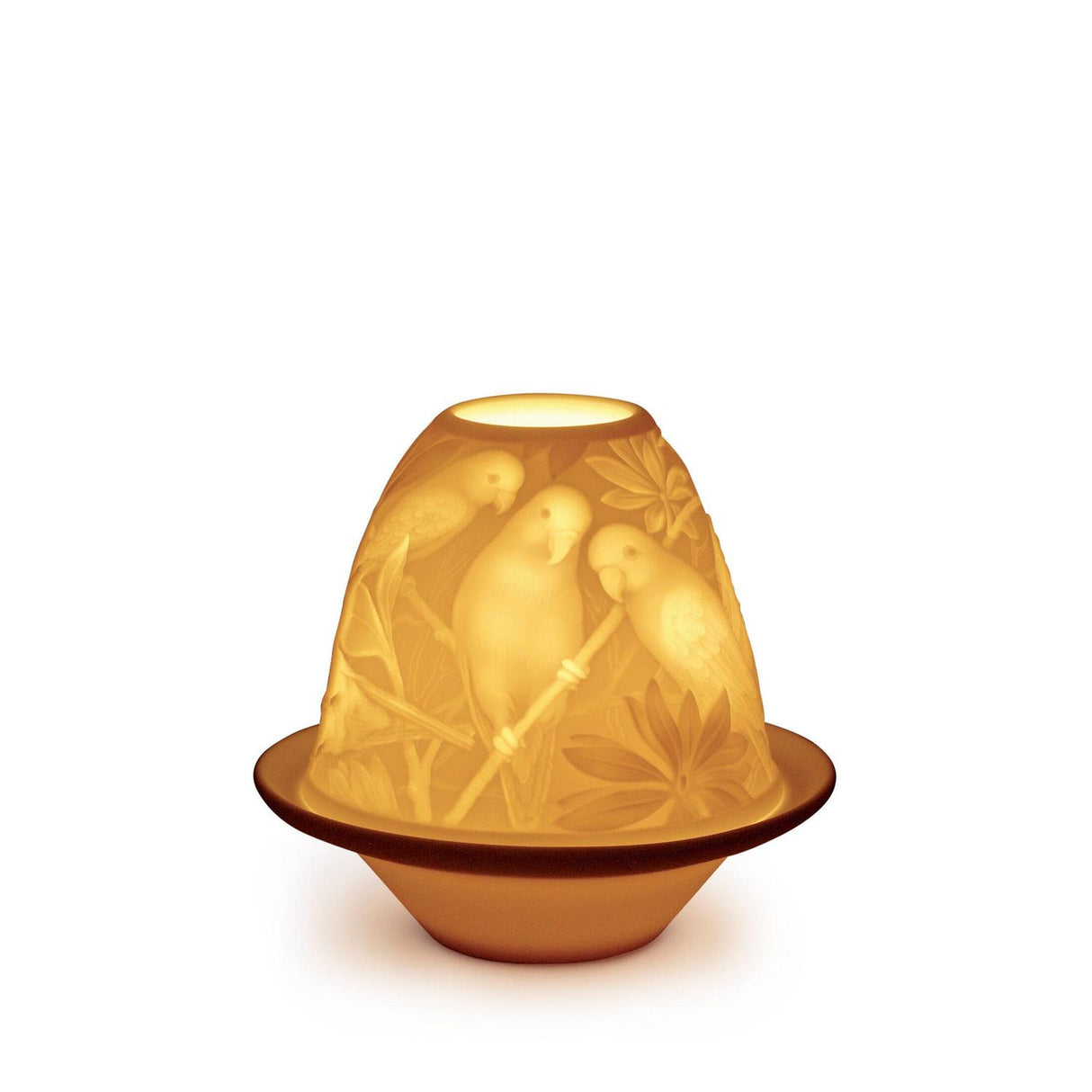 LLADRO' Litofania Pappagalli con Piatto 9x10cm Porcellana