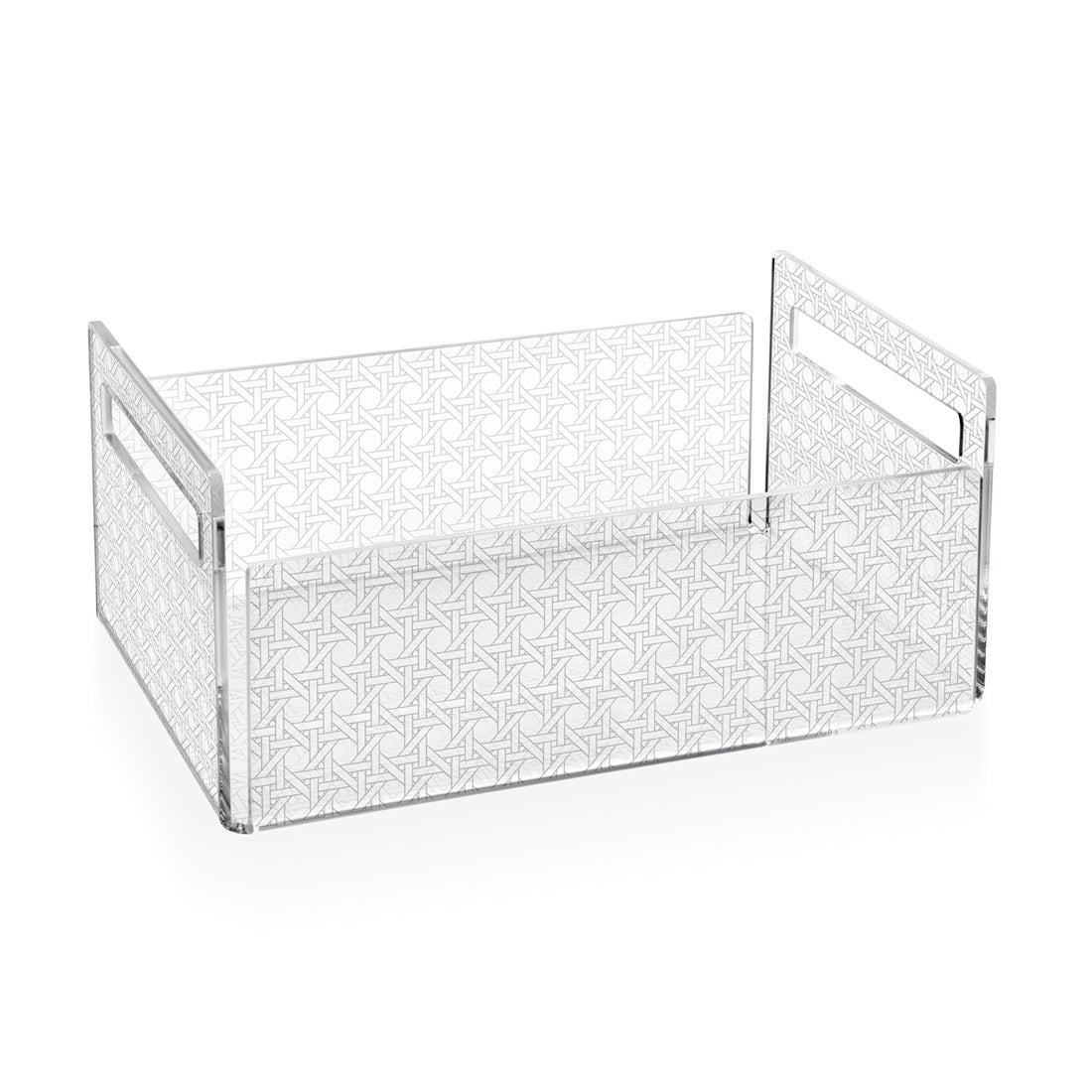 iPLEX Bon Ton Cestino Portafrutta in PMMA 29x21cm Trasparente Paglia di Vienna Made in Italy