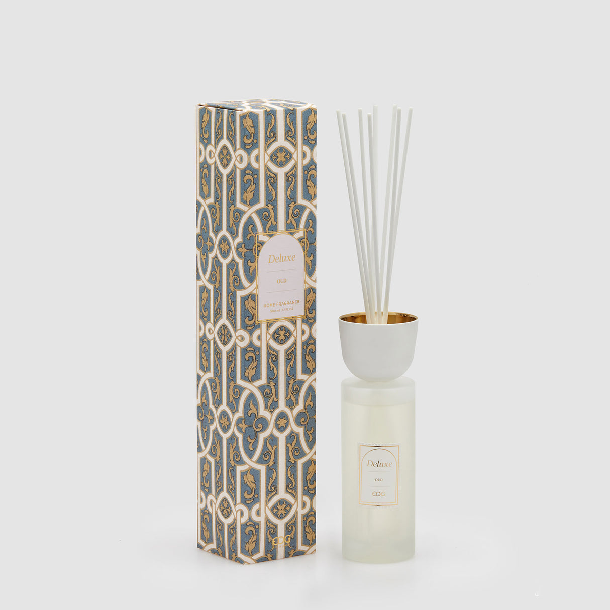 EDG Enzo De Gasperi Profumatore Diffusore con Bastoncini Bottiglia Deluxe 500ml Oud