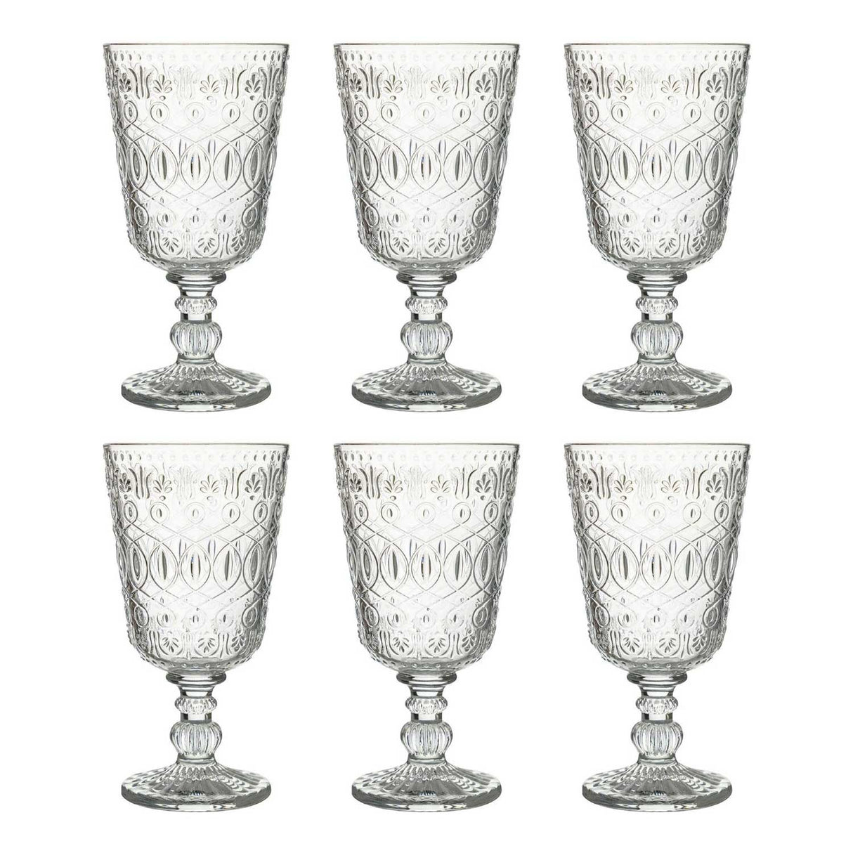 VILLA D'ESTE HOME TIVOLI New Marrakech Bicchiere Calice Vino Set 6 Pezzi 310ml Vetro