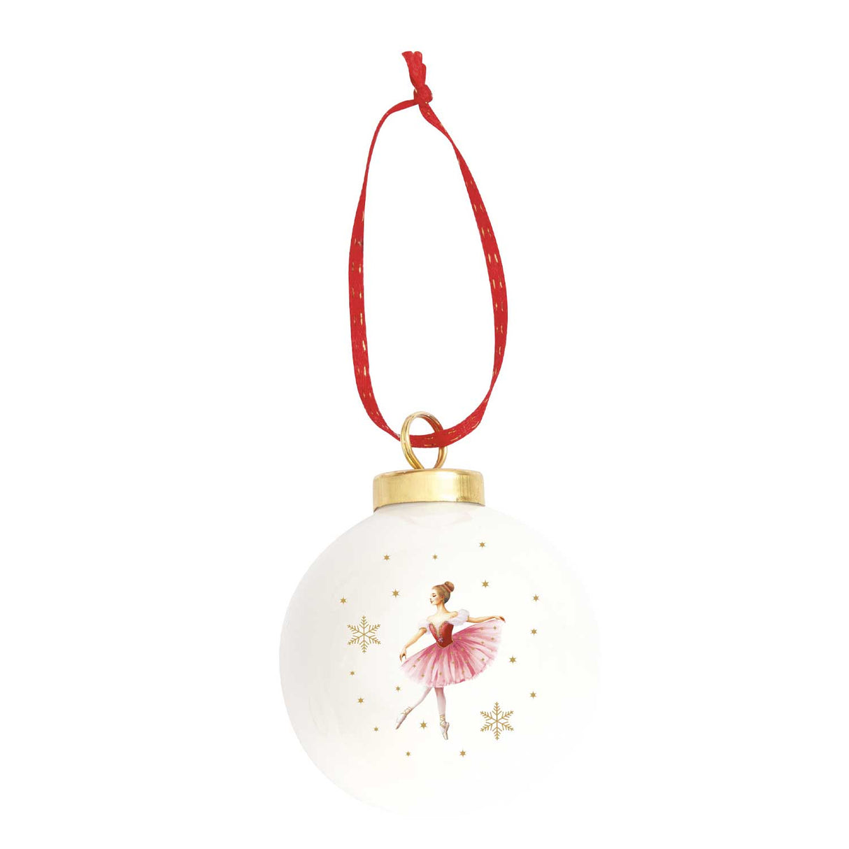 EASY LIFE Magie de Noel Addobbo Pallina di Natale Ballerina 7cm Porcellana