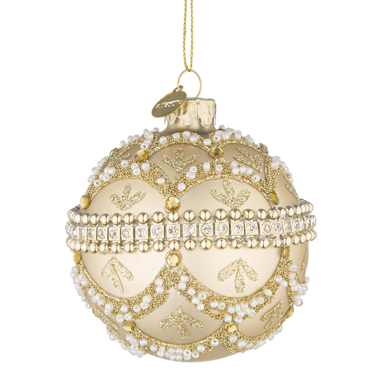 BIZZOTTO Sfera Pallina di Natale Beloved Champagne 8cm Vetro