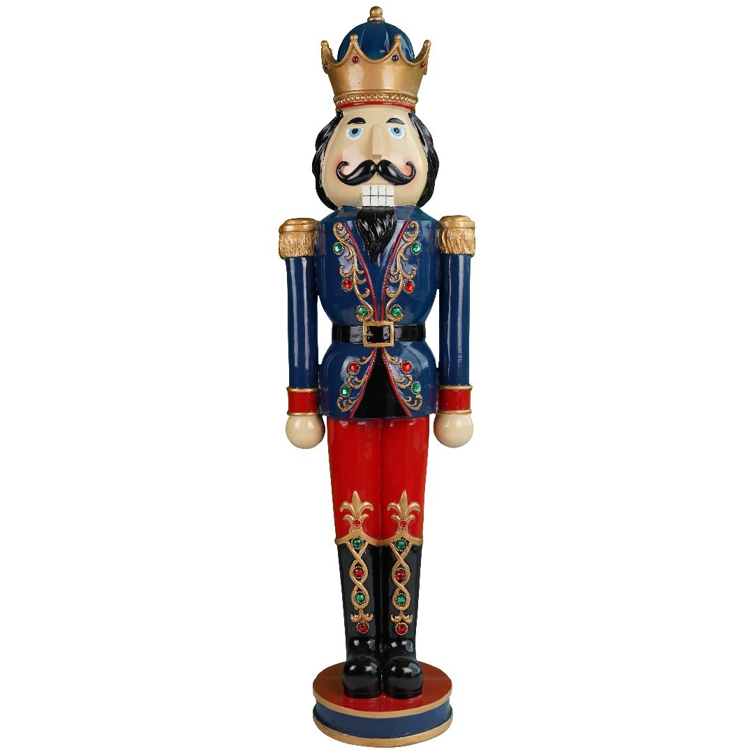 TIMSTOR Soldatino Schiaccianoci di Natale Blu 100cm Poliresina