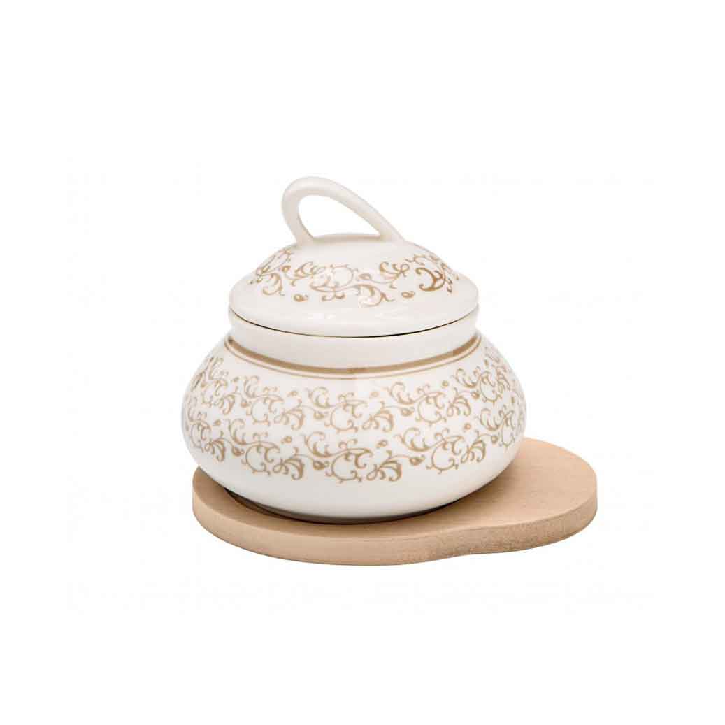 Zuccheriera Riccioli di Fata Brandani in porcellana e bamboo 10,5x9 cm