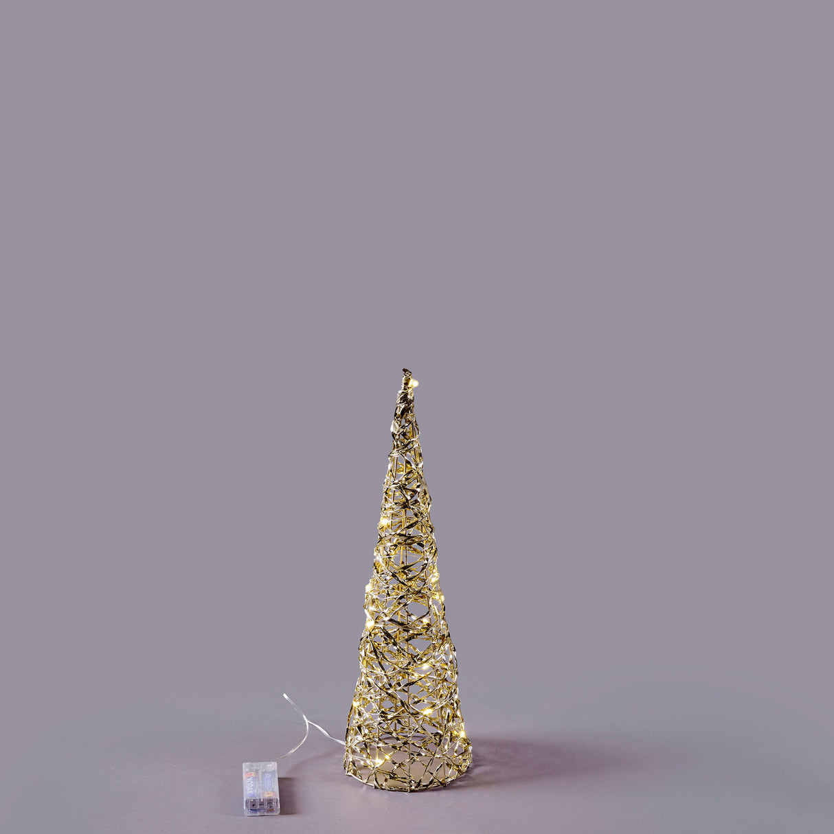 EDG Enzo De Gasperi Albero Led Intreccio Cono con 20 Microled 40x12cm Oro