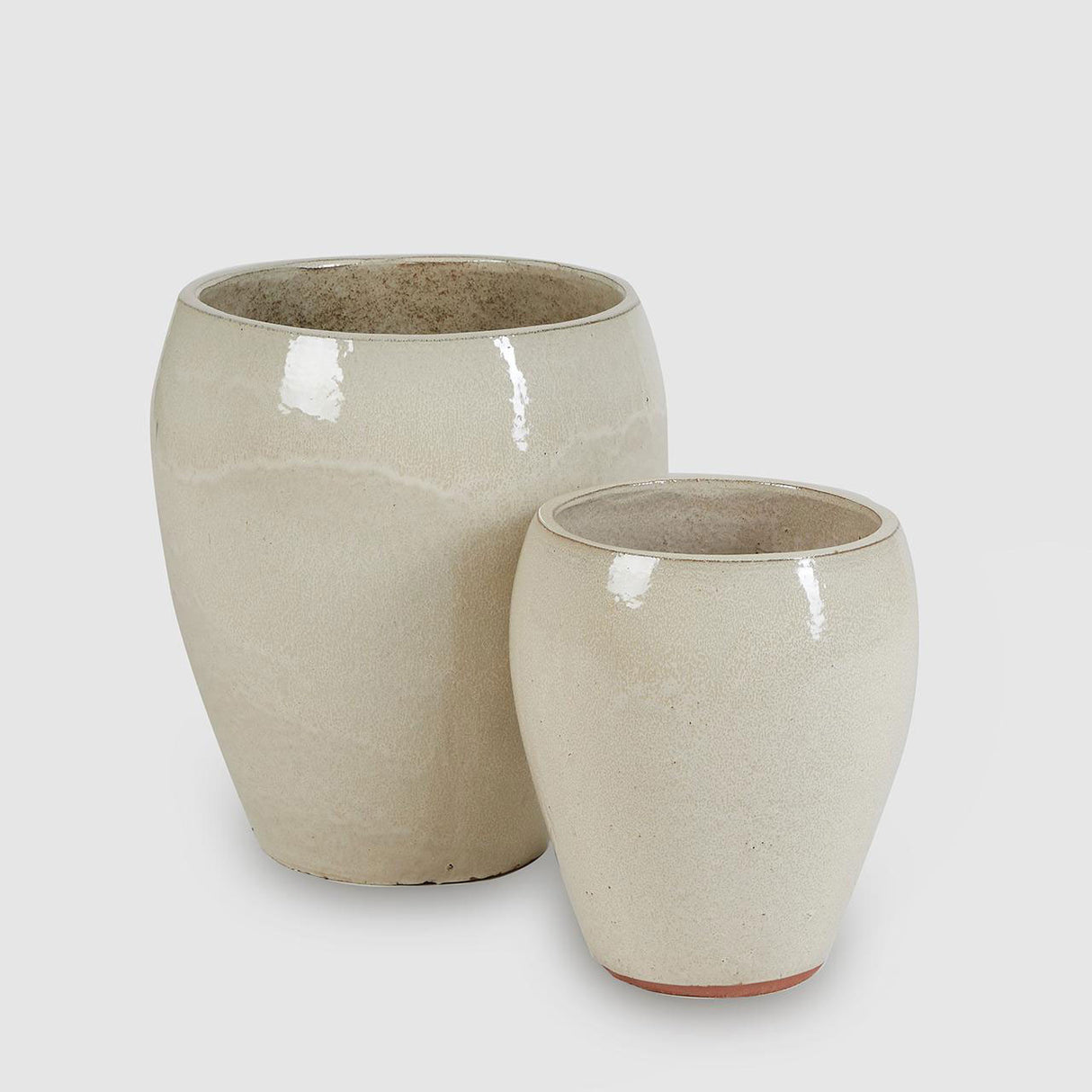 EDG Enzo De Gasperi Vaso Porta Piante Glaze in Ceramica Piccolo 32x28cm Avorio