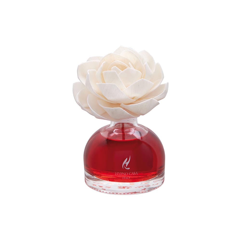 HYPNO CASA Diffusore a Bastoncini con Fiore Bianco Rosa 100ml Melograno