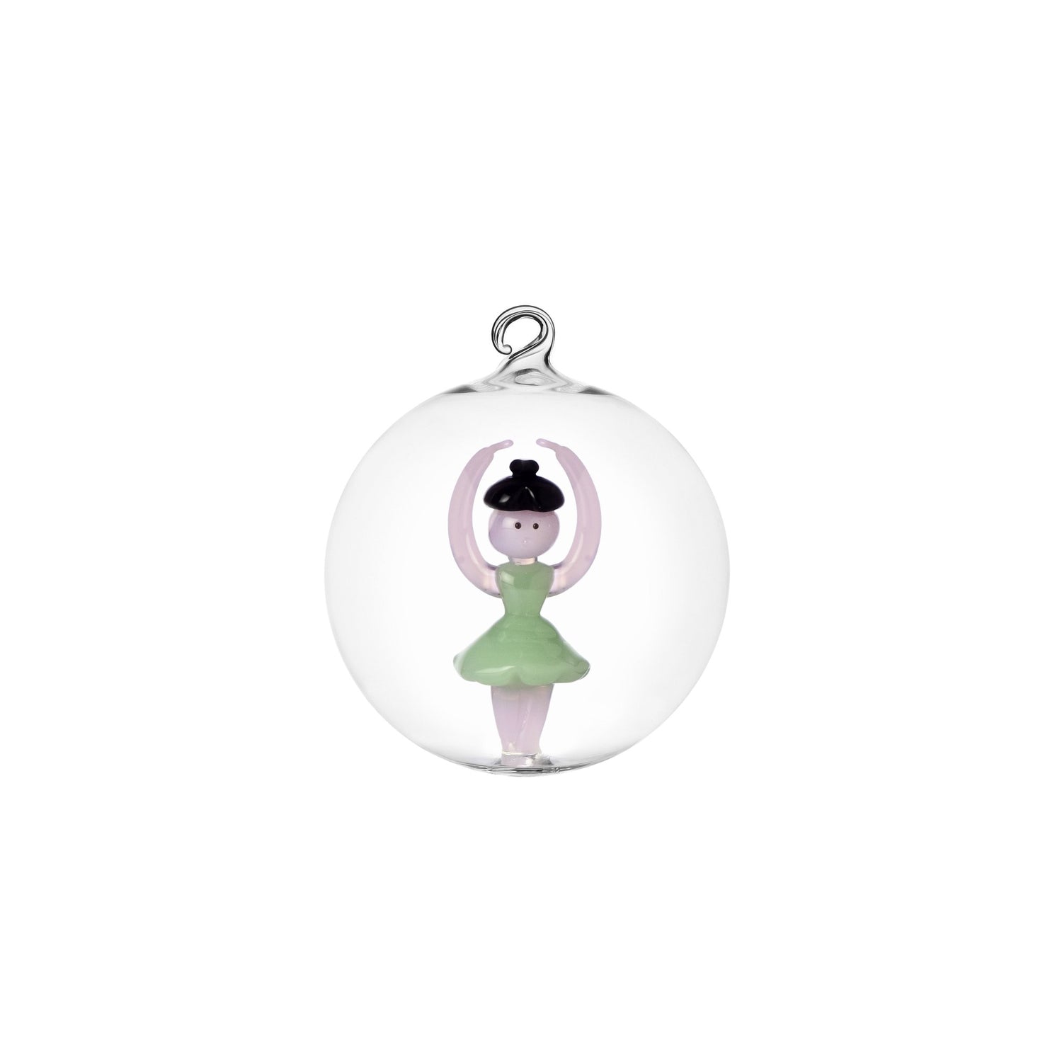 ICHENDORF Schiaccianoci Pallina di Natale Ballerina 8cm Vetro Borosilicato