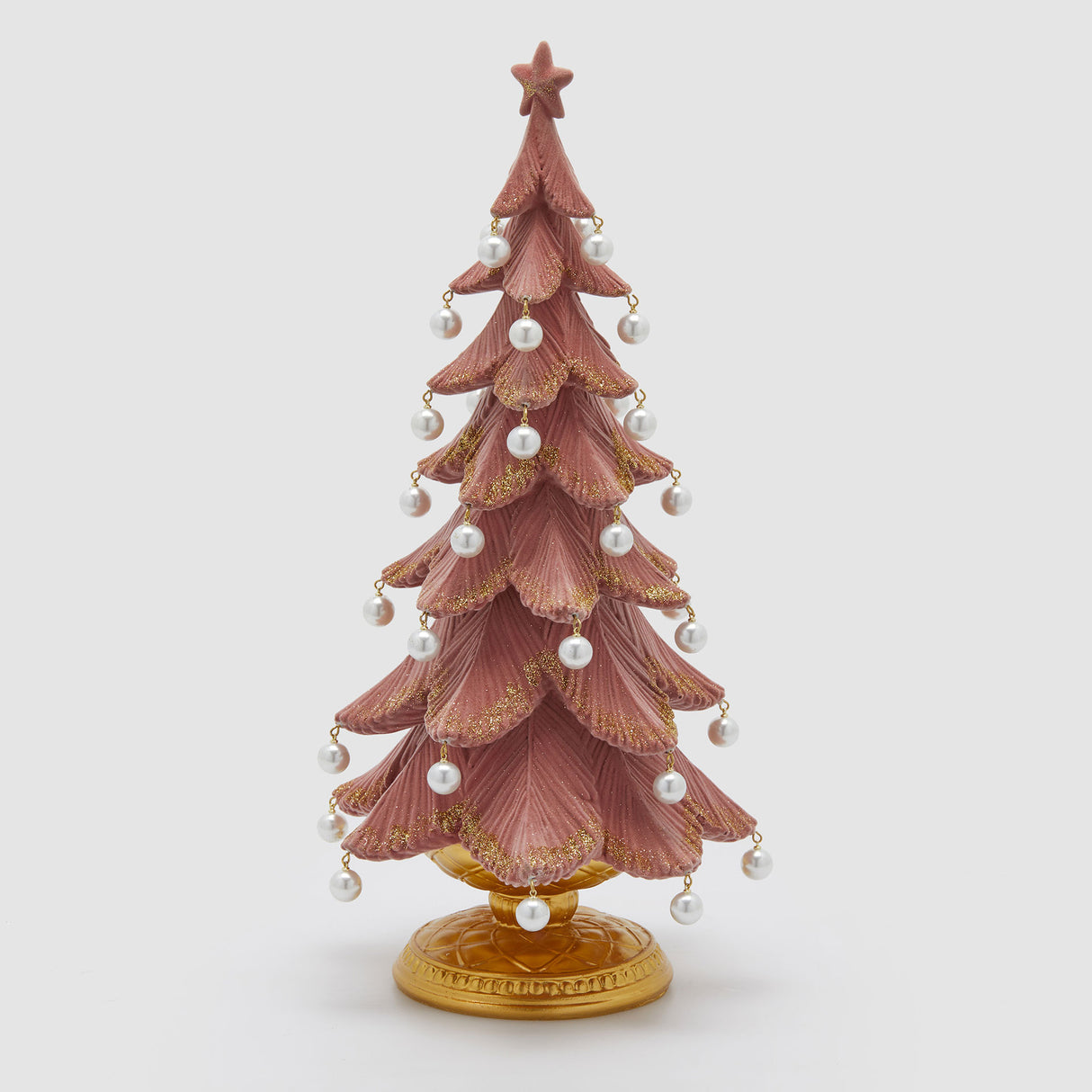EDG Enzo De Gasperi Pino Albero di Natale con Perle 46x22cm Rosa