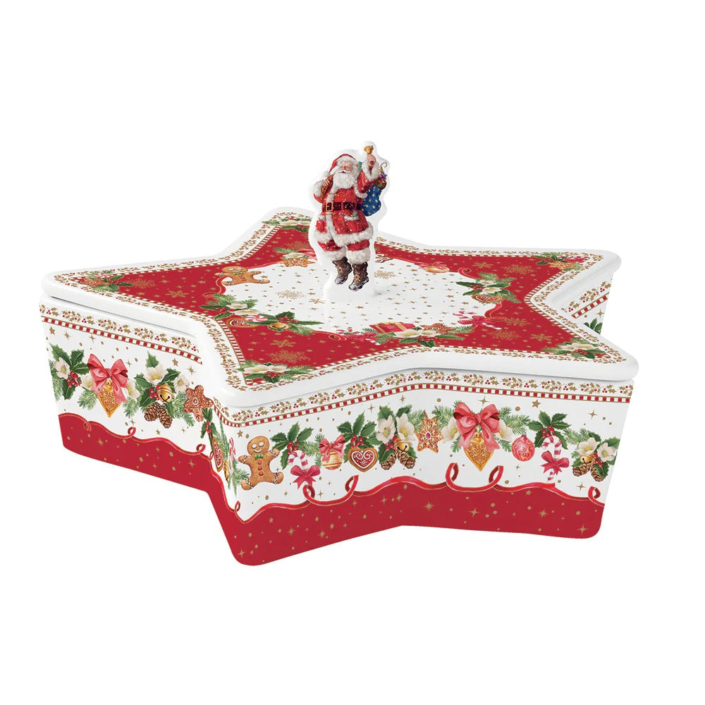 EASY LIFE Christmas Memories Biscottiera Forma Stella D22cm H13cm Porcellana