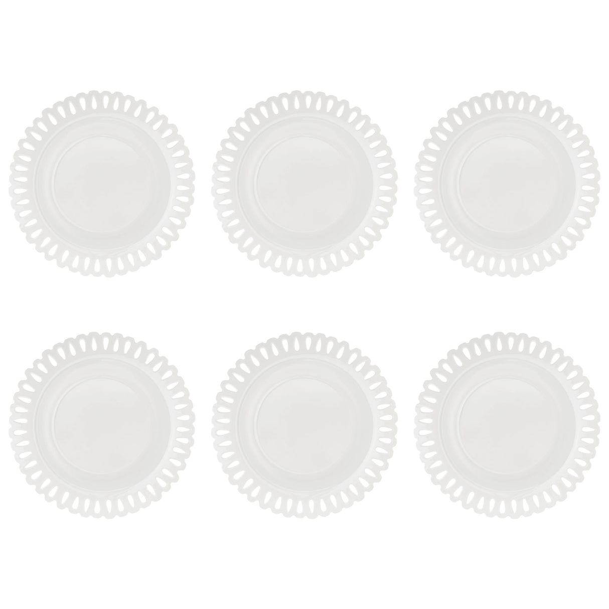 LA PORCELLANA BIANCA Giulietta Piatto Piano Set 6 Pezzi 28cm Bianco Porcellana