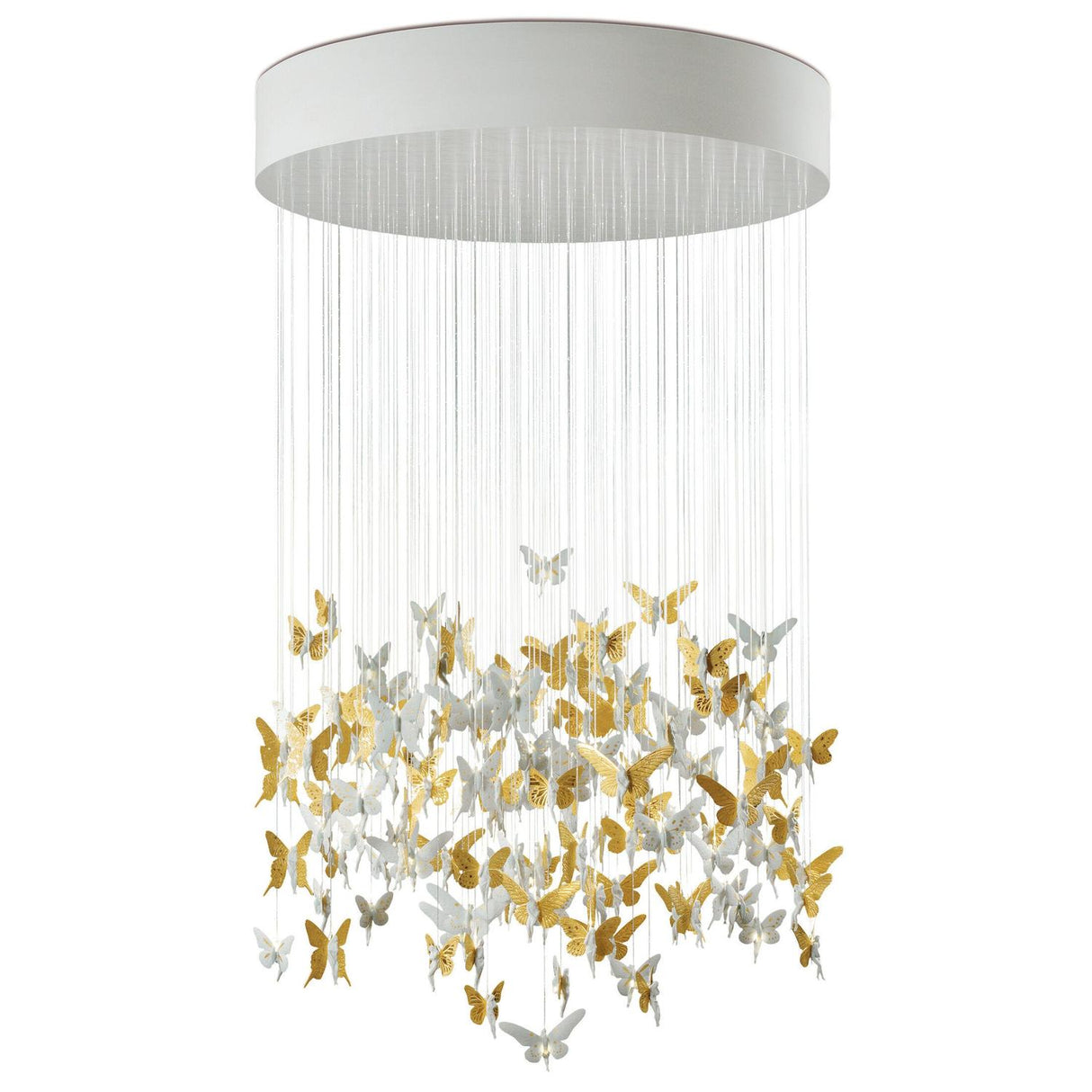 LLADRO' Chandelier Niagara 135 M Lustro Oro 210x135cm Porcellana