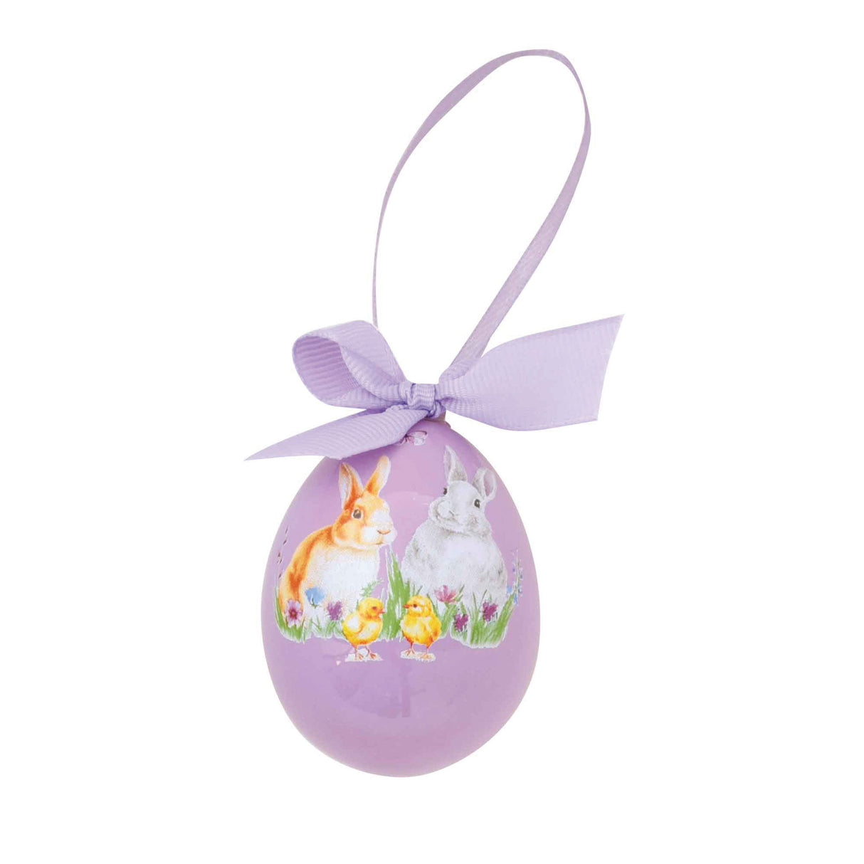 EASY LIFE Happy Easter Vassoio Addobbo Uovo Ovetto di Pasqua 6,5cm Viola Ceramica