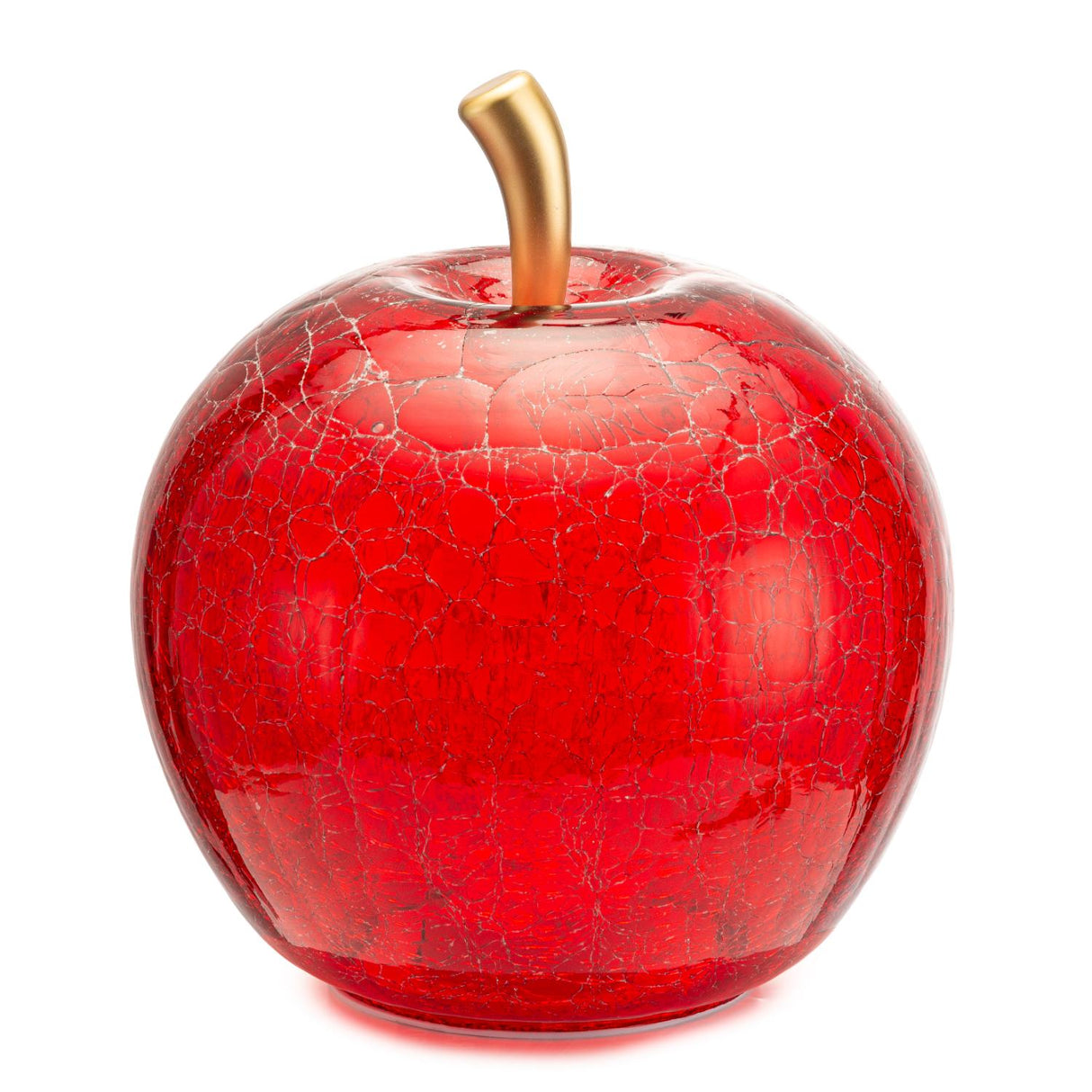 PALAIS ROYAL Mela Rossa con LED Decorazione Natalizia 22x24cm Vetro