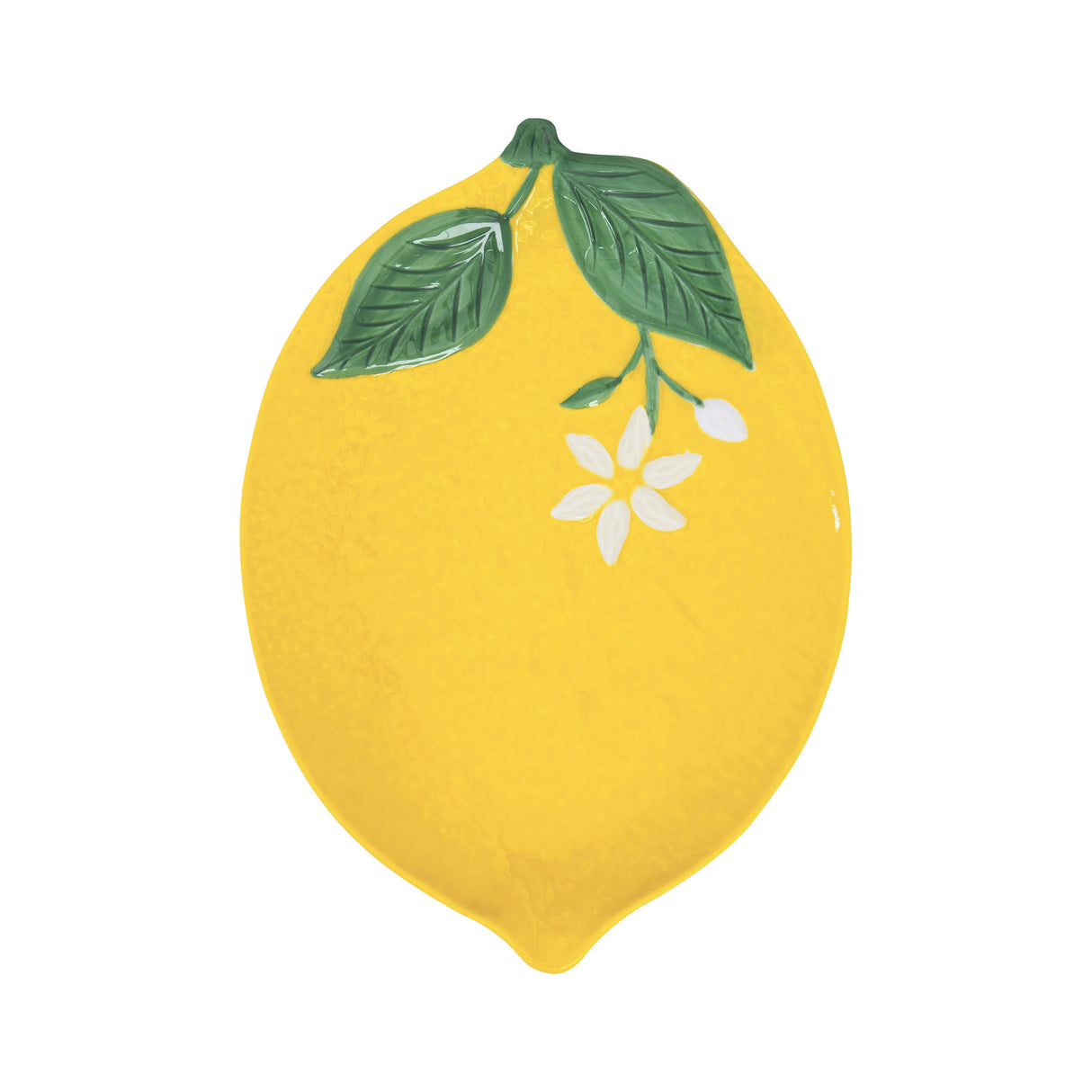 EASY LIFE Fleurs et Citrons Vassoio Limone 30x22cm Porcellana