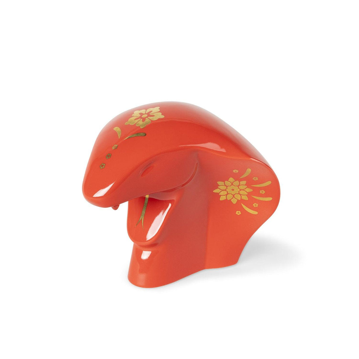 LLADRO' Scultura Il Serpente Rosso Oro 13x15cm Porcellana