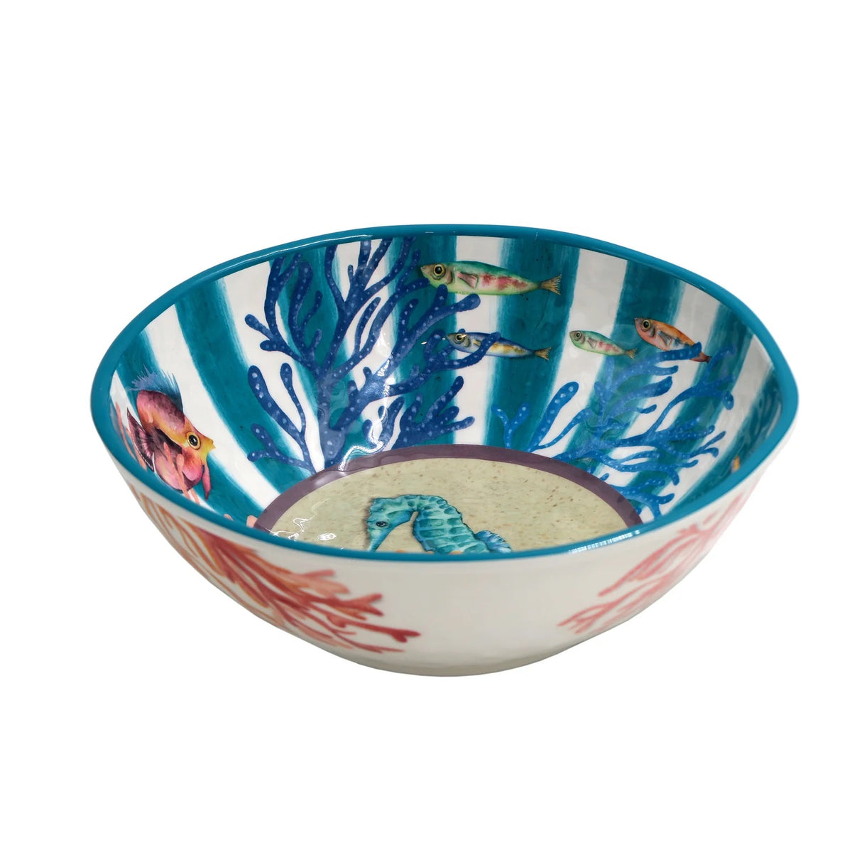 Insalatiera Litorale Rose & Tulipani in melamina con decoro marino 28 cm