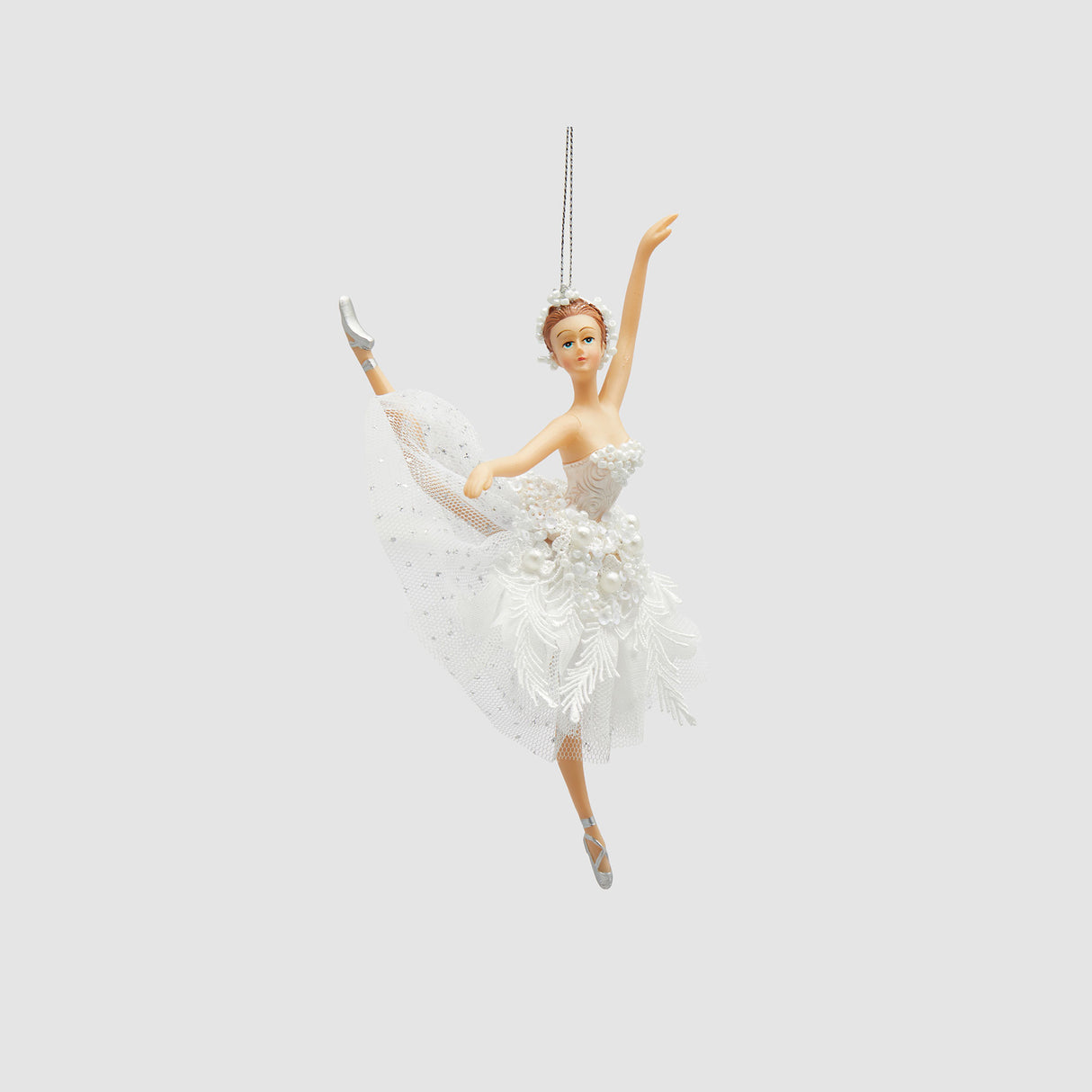 EDG Enzo De Gasperi Addobbo Decorazione di Natale Ballerina 18cm Bianco