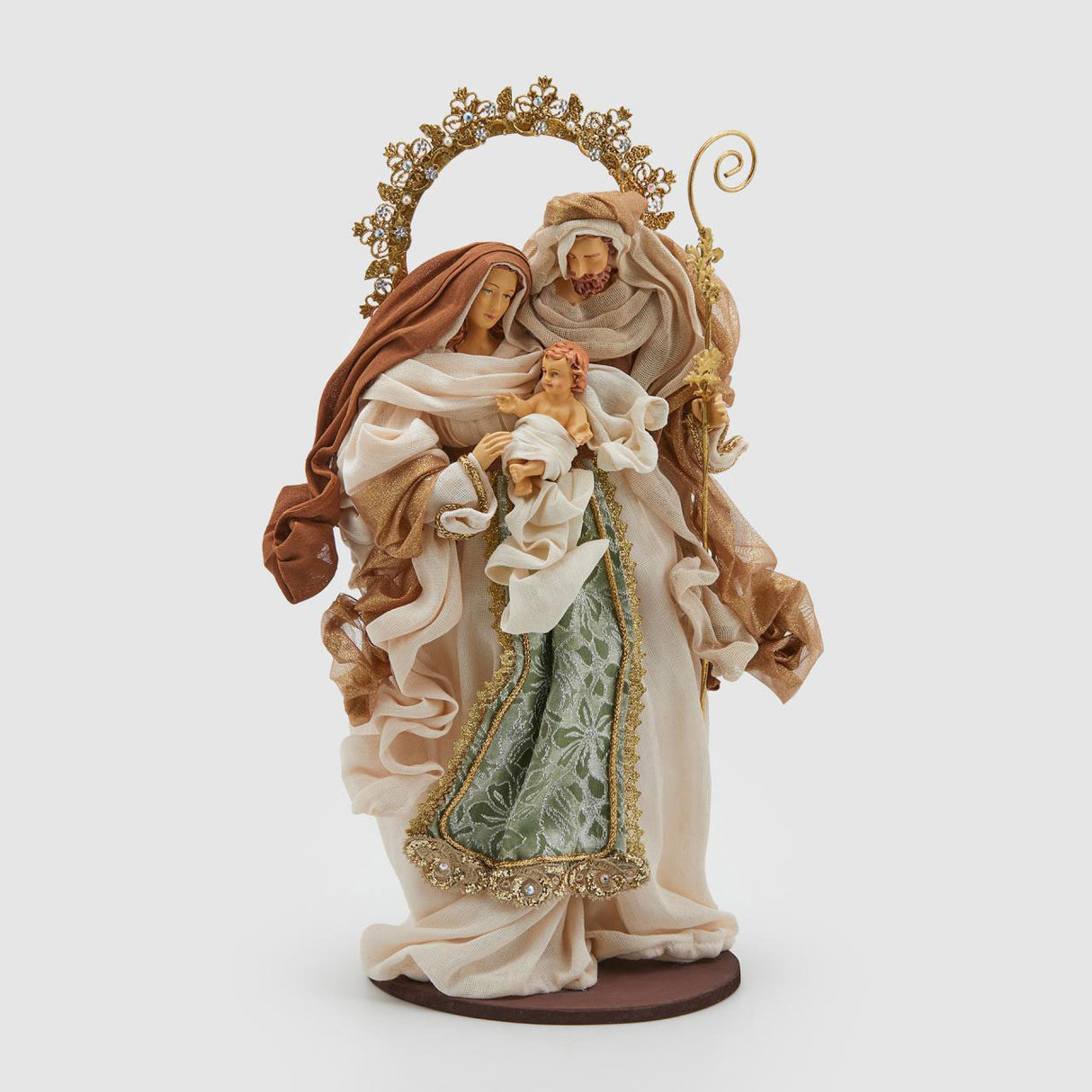 Natività King EDG in tessuto dorato con base 50 cm