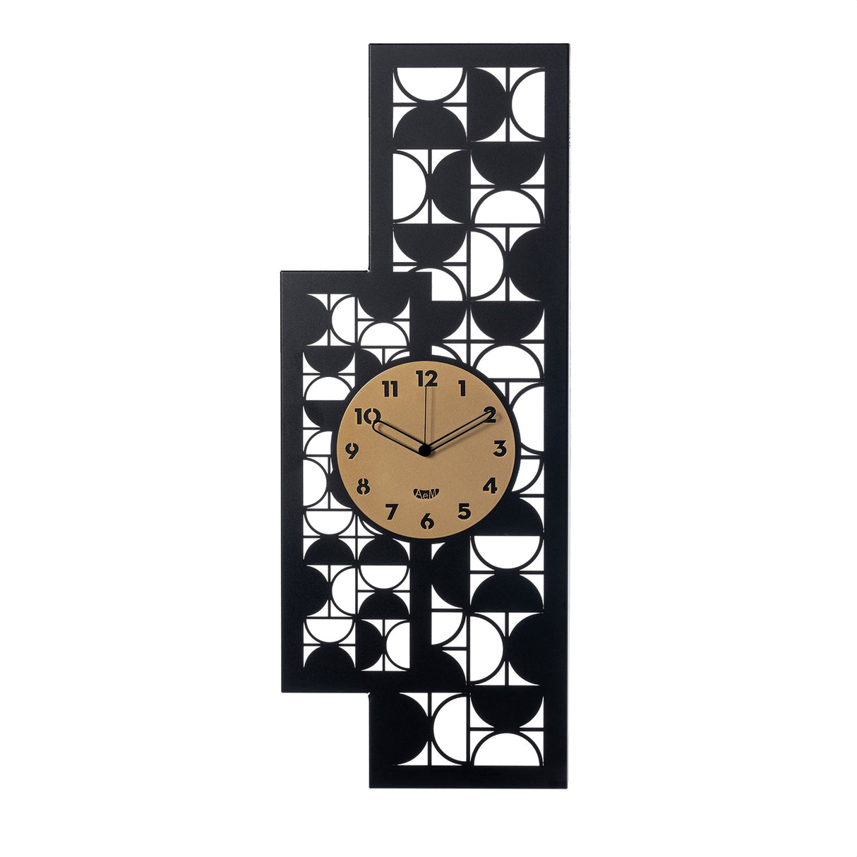 ARTI & MESTIERI Orologio di Design da Parete Vogue Nero Oro Laccato