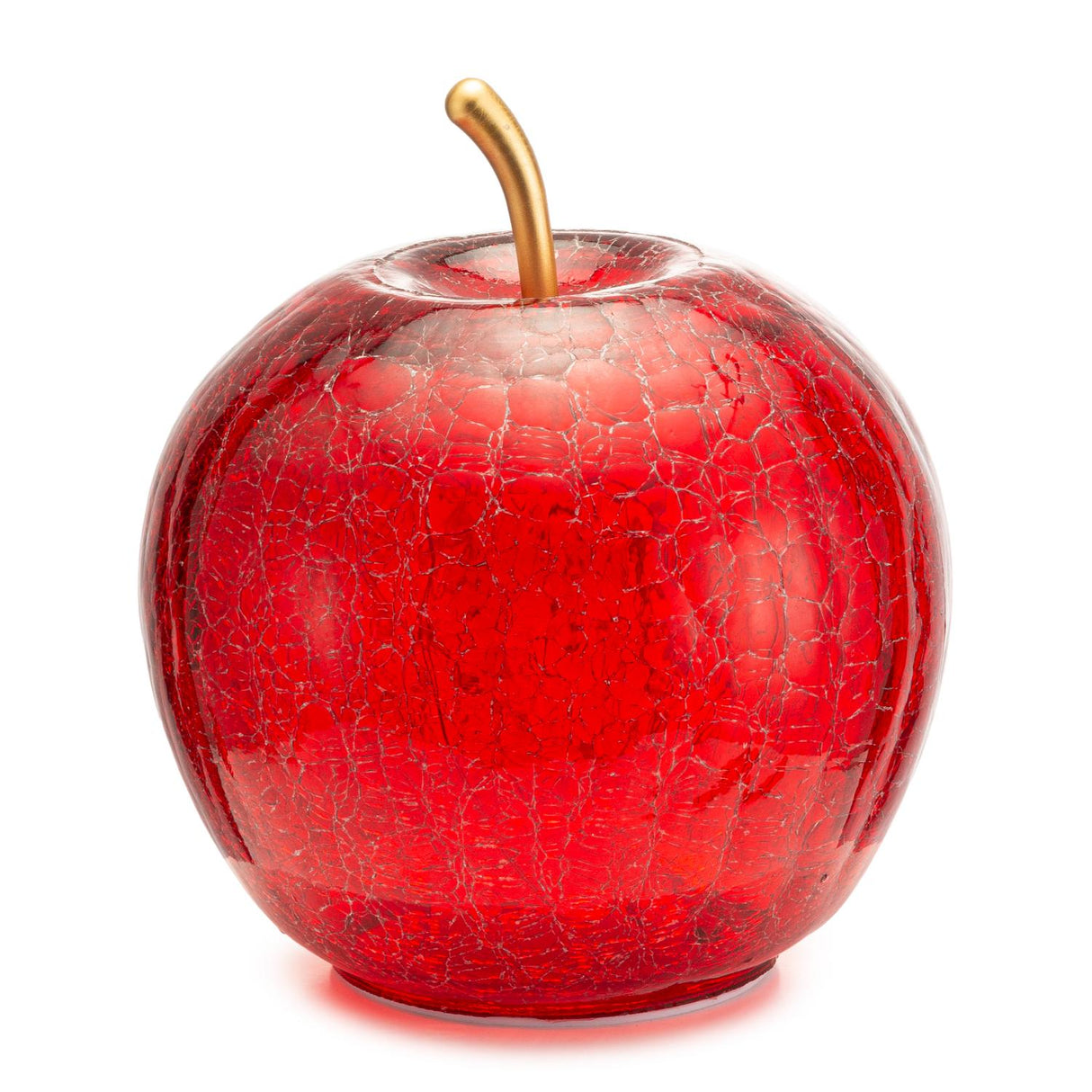 PALAIS ROYAL Mela Rossa con LED Decorazione Natalizia 16x17cm Vetro