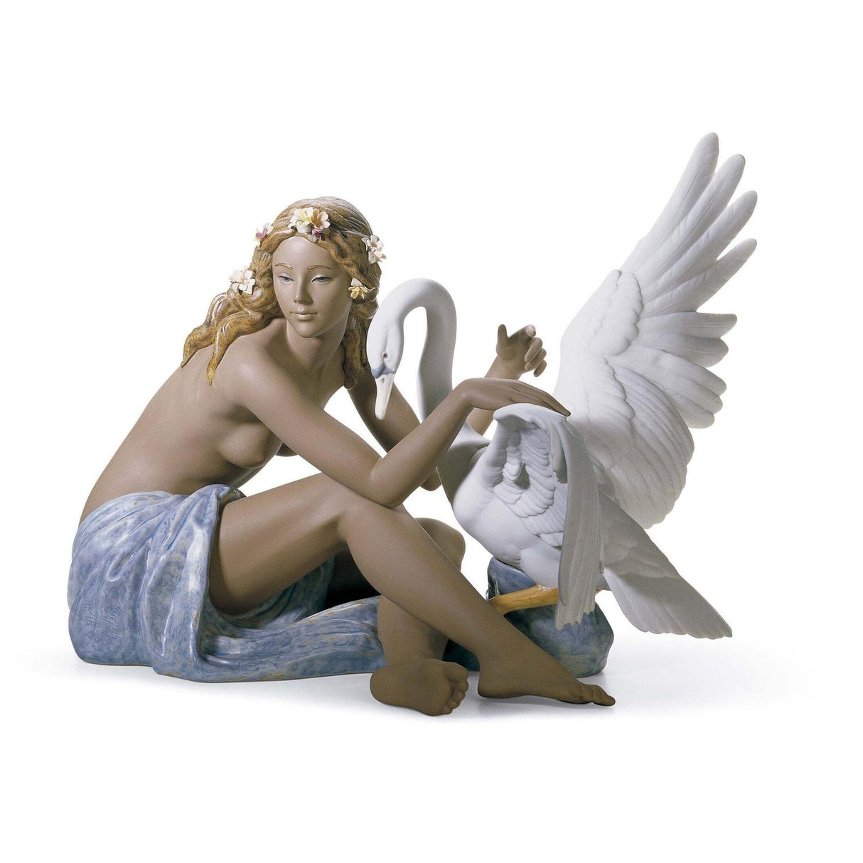 LLADRO' Figurina Leda e Il Cigno 30x39cm Porcellana