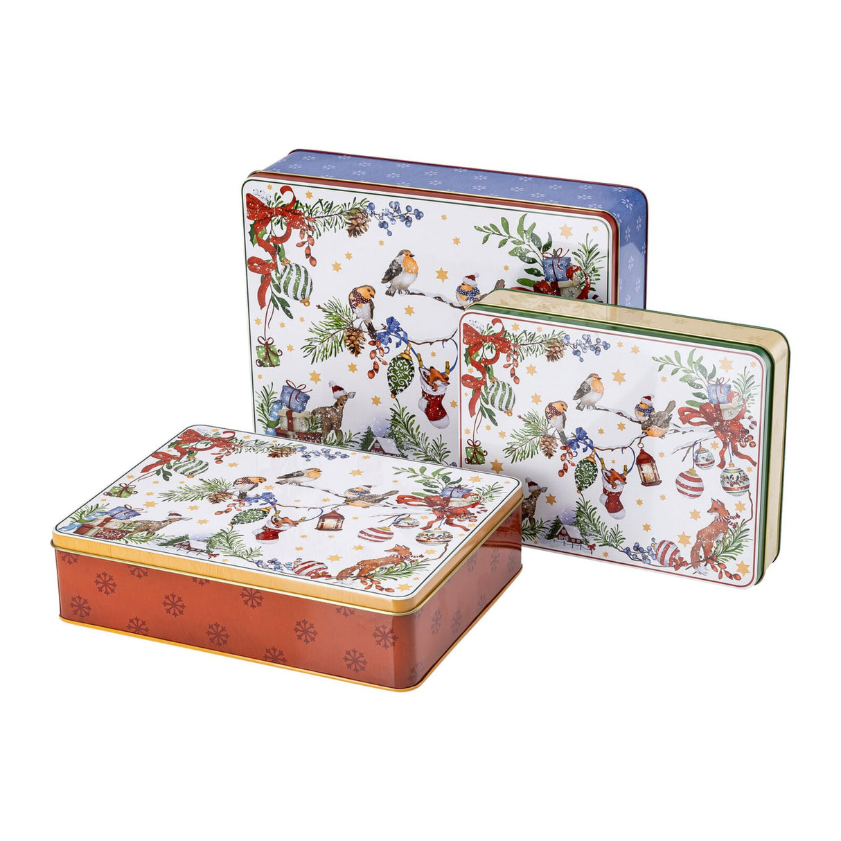 HUTSCHENREUTHER - Set of 3 rectangular Christmas biscuit boxes Sammelserie