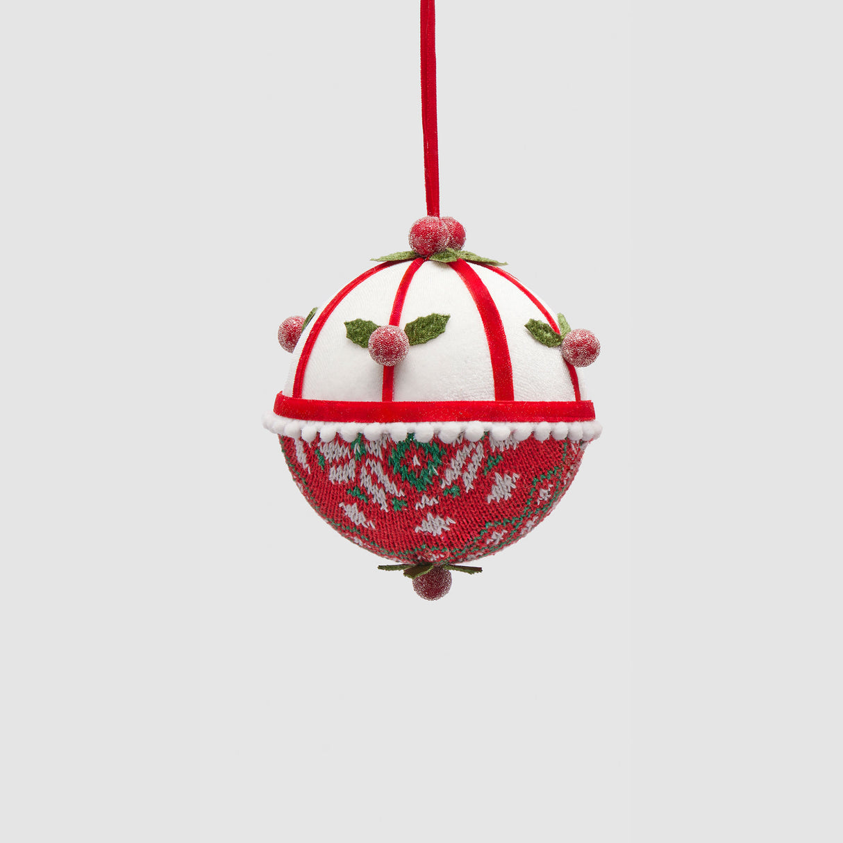 EDG Enzo De Gasperi Addobbo Pallina Sfera di Natale Xmas 12cm Tessuto