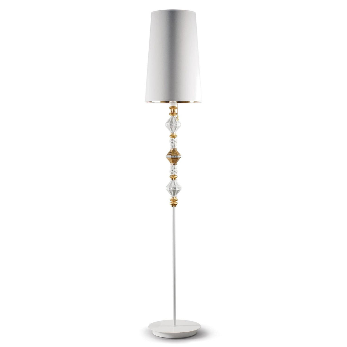 LLADRO' Lampada da Terra Belle De Nuit II Lustro Oro 181x32cm Porcellana