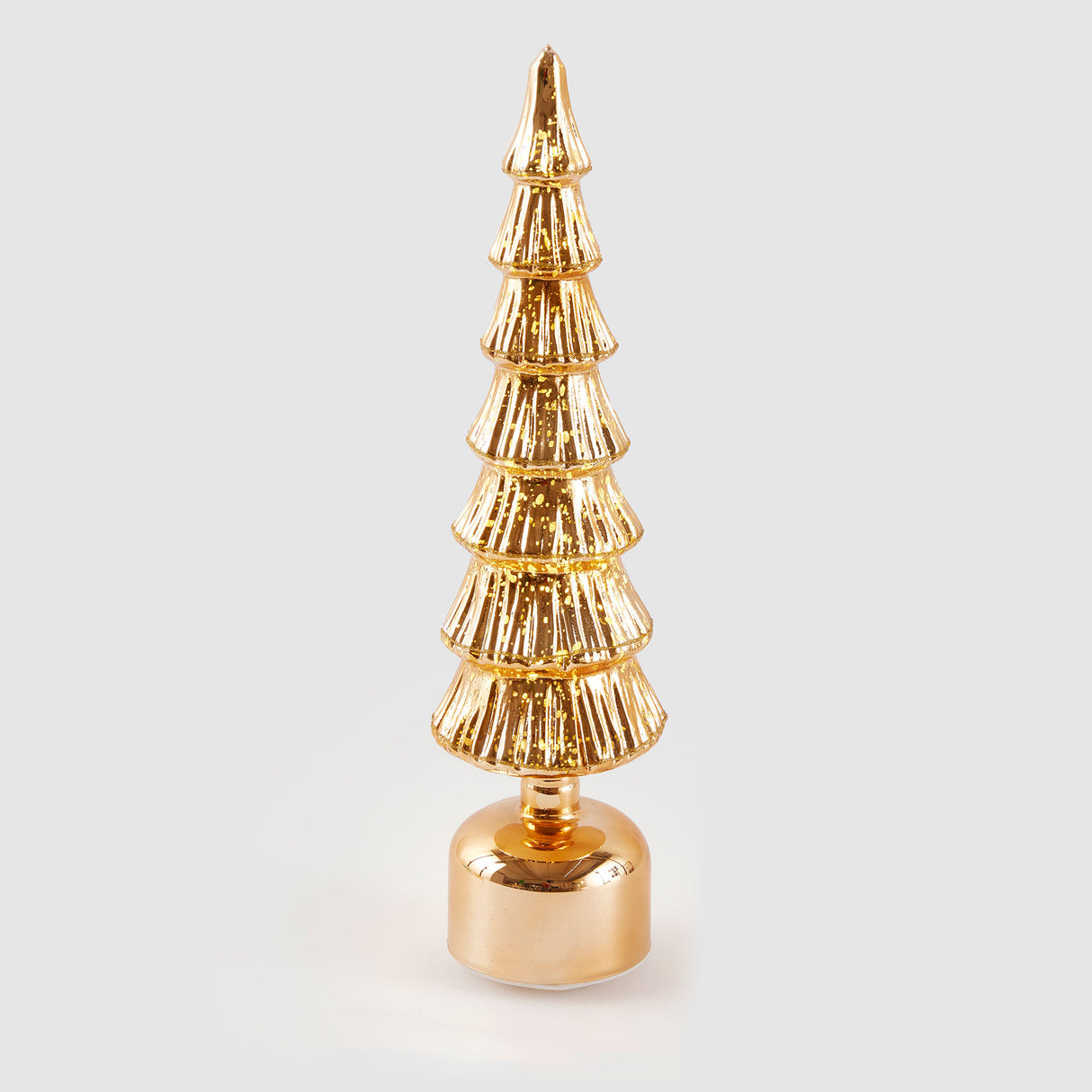 EDG Enzo De Gasperi Decorazione Natalizia Pino Twist con Musica Movimento e Led 40,5x10cm Oro Vetro