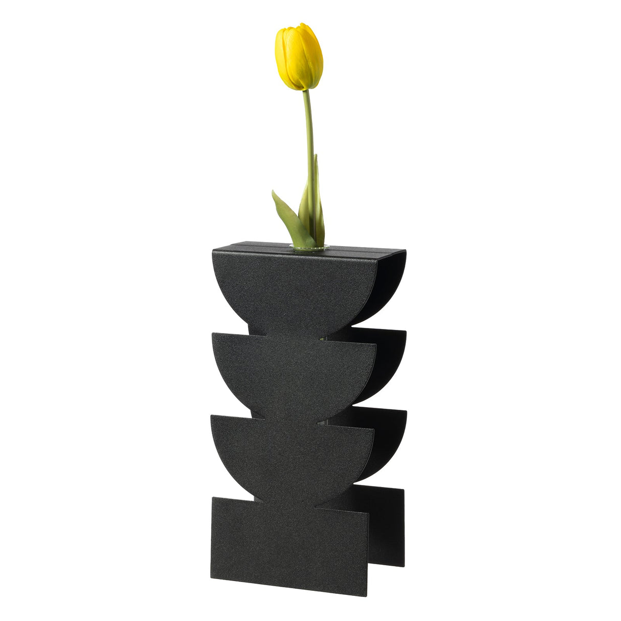 ARTI & MESTIERI Vaso Portafiore Decorativo Memphis Nero 25x12,5cm