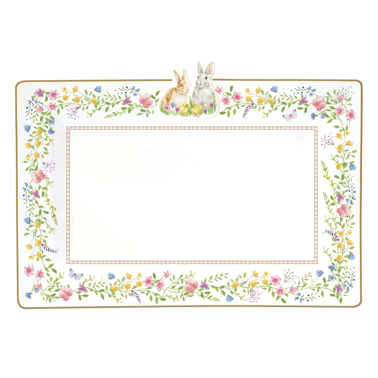 EASY LIFE Happy Easter Vassoio 36x24 Porcellana Tavola di Pasqua