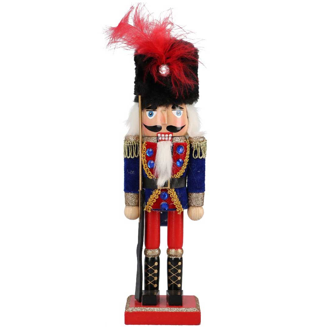 TIMSTOR Soldatino Schiaccianoci di Natale con Fucile 25,5cm in Legno