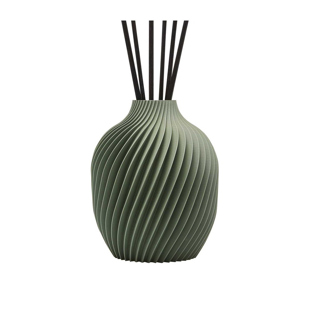 HYPNO CASA Diffusore a Bastoncini Vaso 3D con Ricarica Latte e Ambra Dolce 50ml Verde Salvia