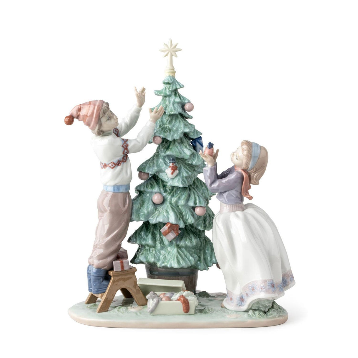 LLADRO' Figurina L'Albero di Natale 32x28cm Porcellana