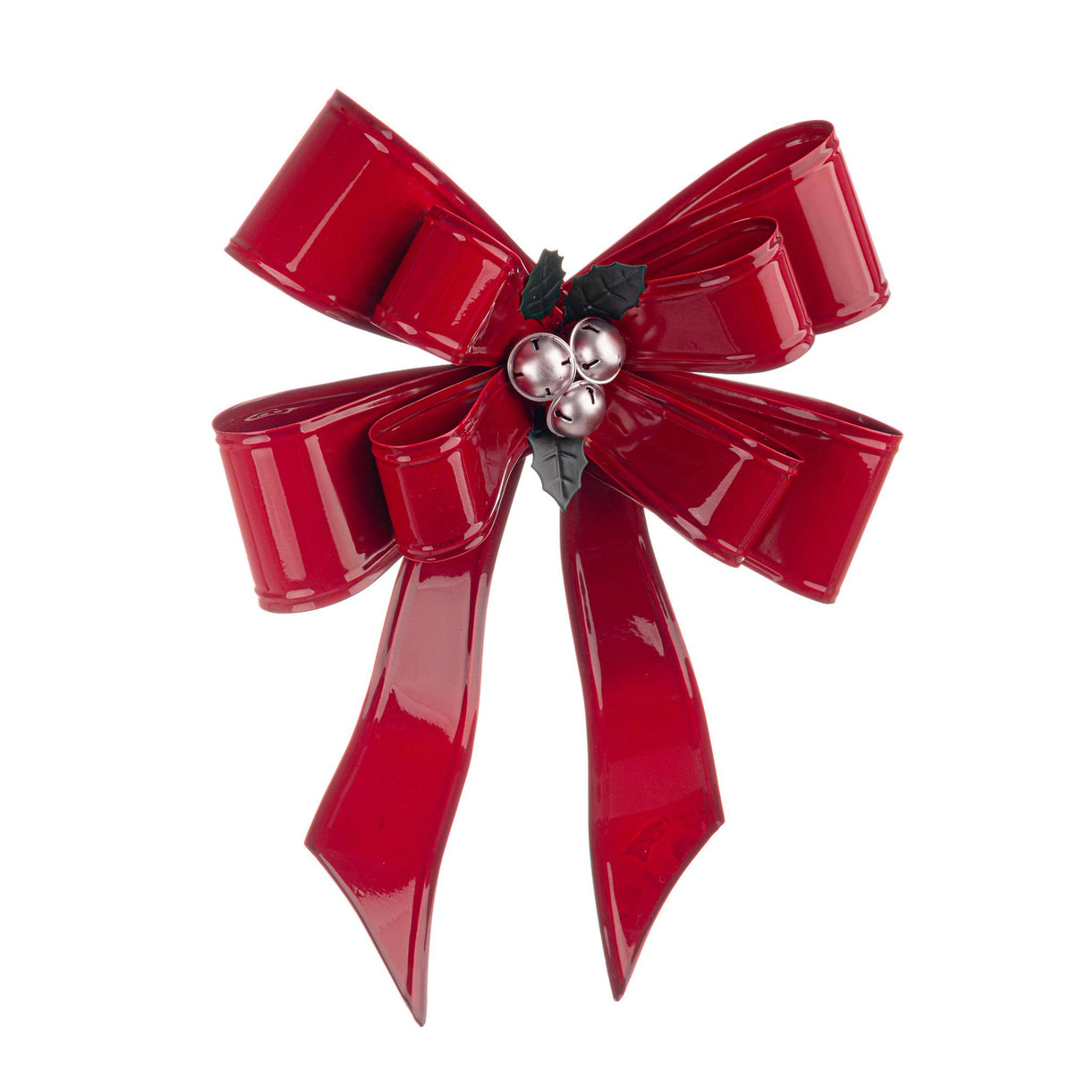 BIZZOTTO Fiocco Alberte Rosso Decorazione Natalizia 41,5x34cm Acciaio