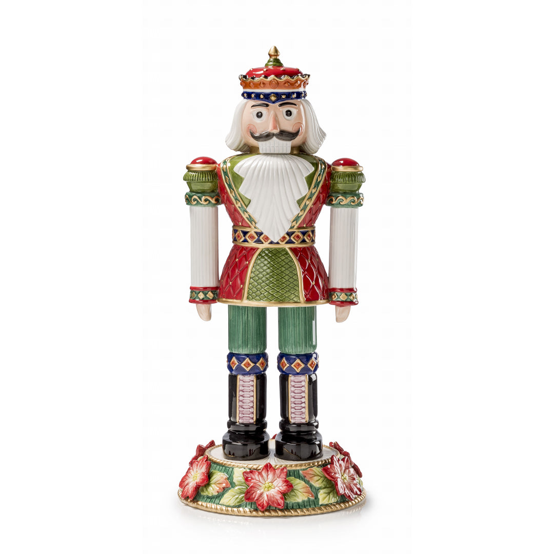 FITZ & FLOYD - Figura Statua Decorazione Schiaccianoci 43cm Porcellana Natale
