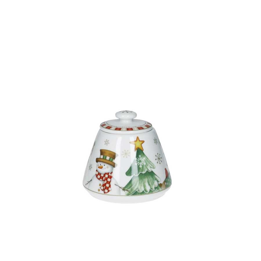 BRANDANI Racconti Zuccheriera Natalizia 10x10cm Porcellana