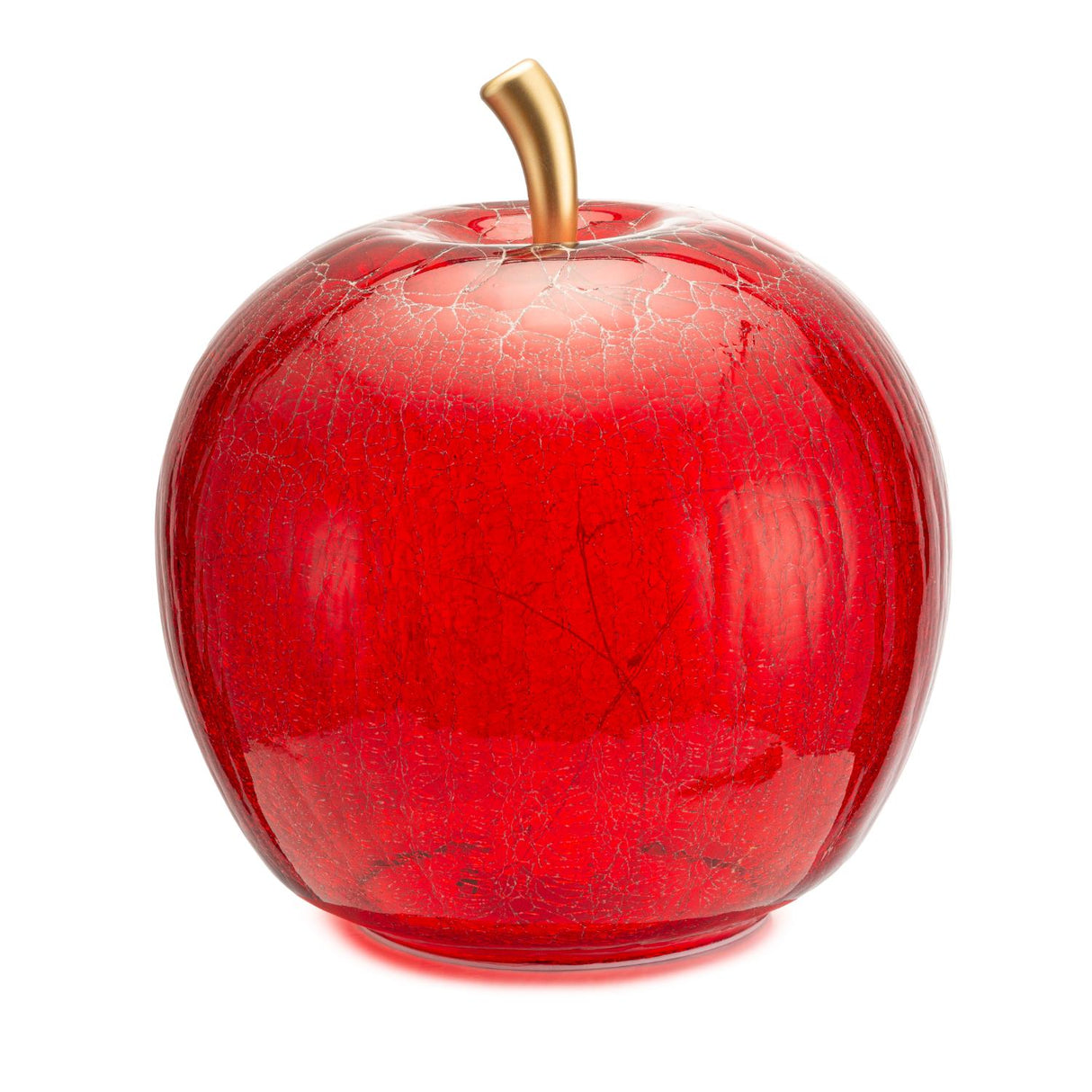 PALAIS ROYAL Mela Rossa con LED Decorazione Natalizia 27x29cm Vetro