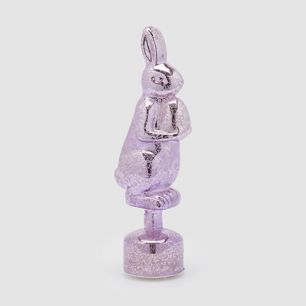 EDG Enzo De Gasperi Decorazione di Pasqua Coniglio Twist Rotante con LED 37cm Viola Vetro