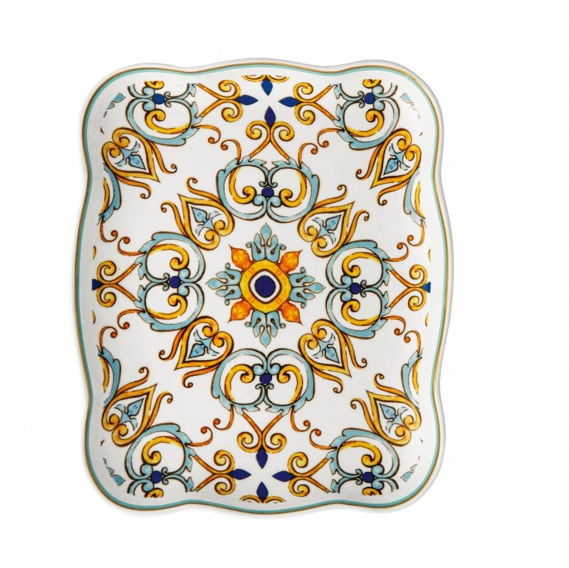 Vassoietto Medicea Brandani in porcellana decorata 19x15,5 cm