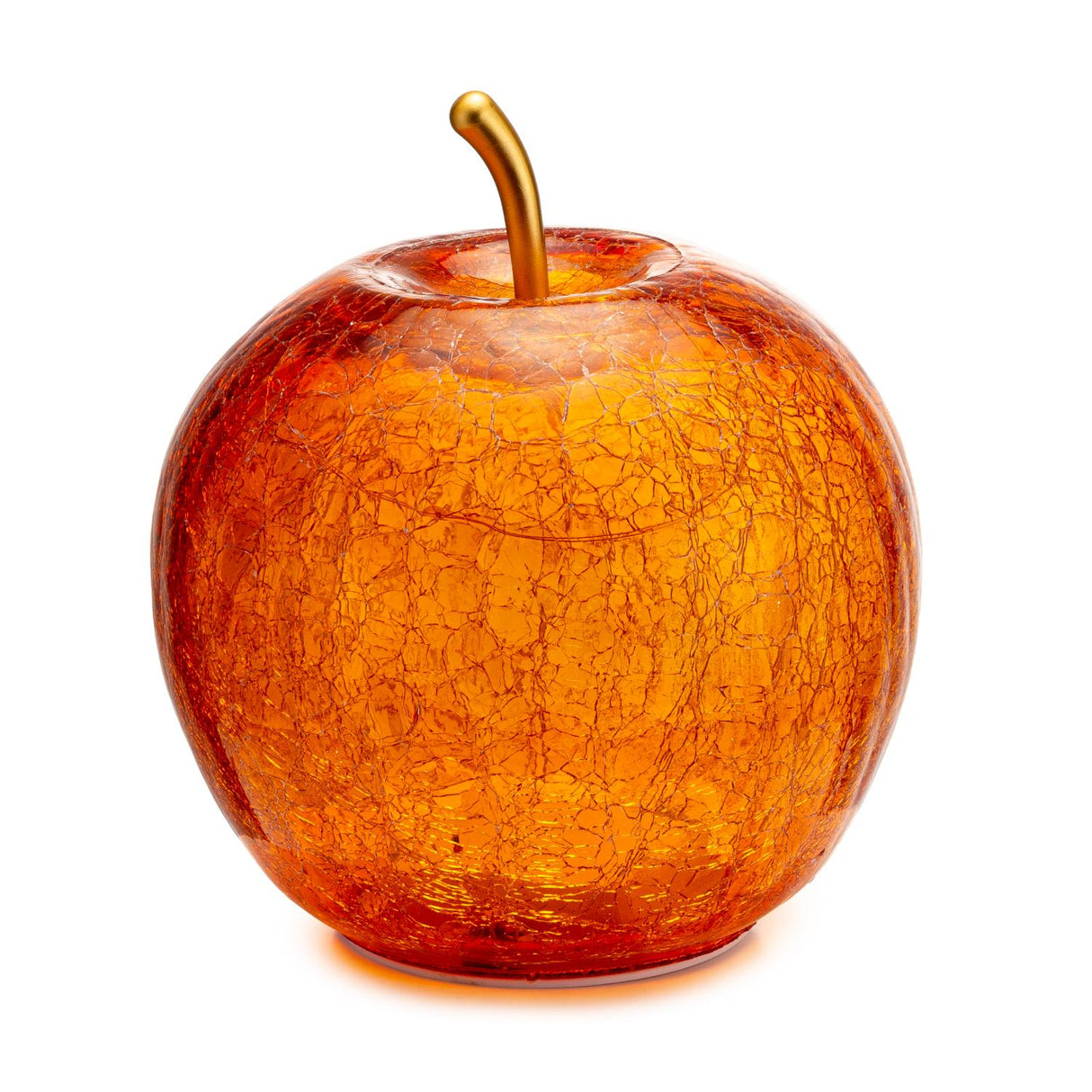 PALAIS ROYAL Mela Arancione con LED Decorazione Natalizia 16x17cm Vetro