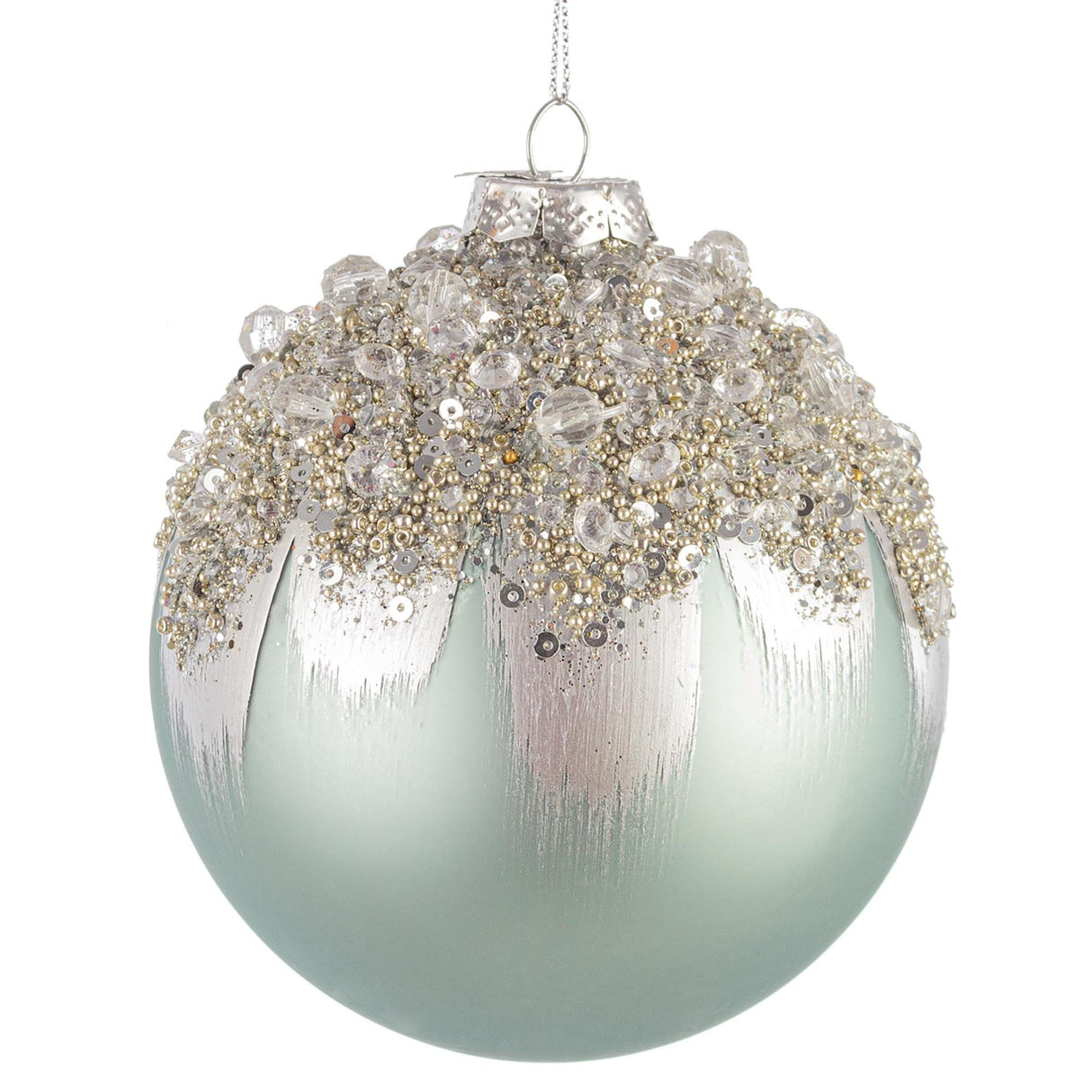 BIZZOTTO Sfera Pallina di Natale Gleeful Verde Acqua 10cm Vetro